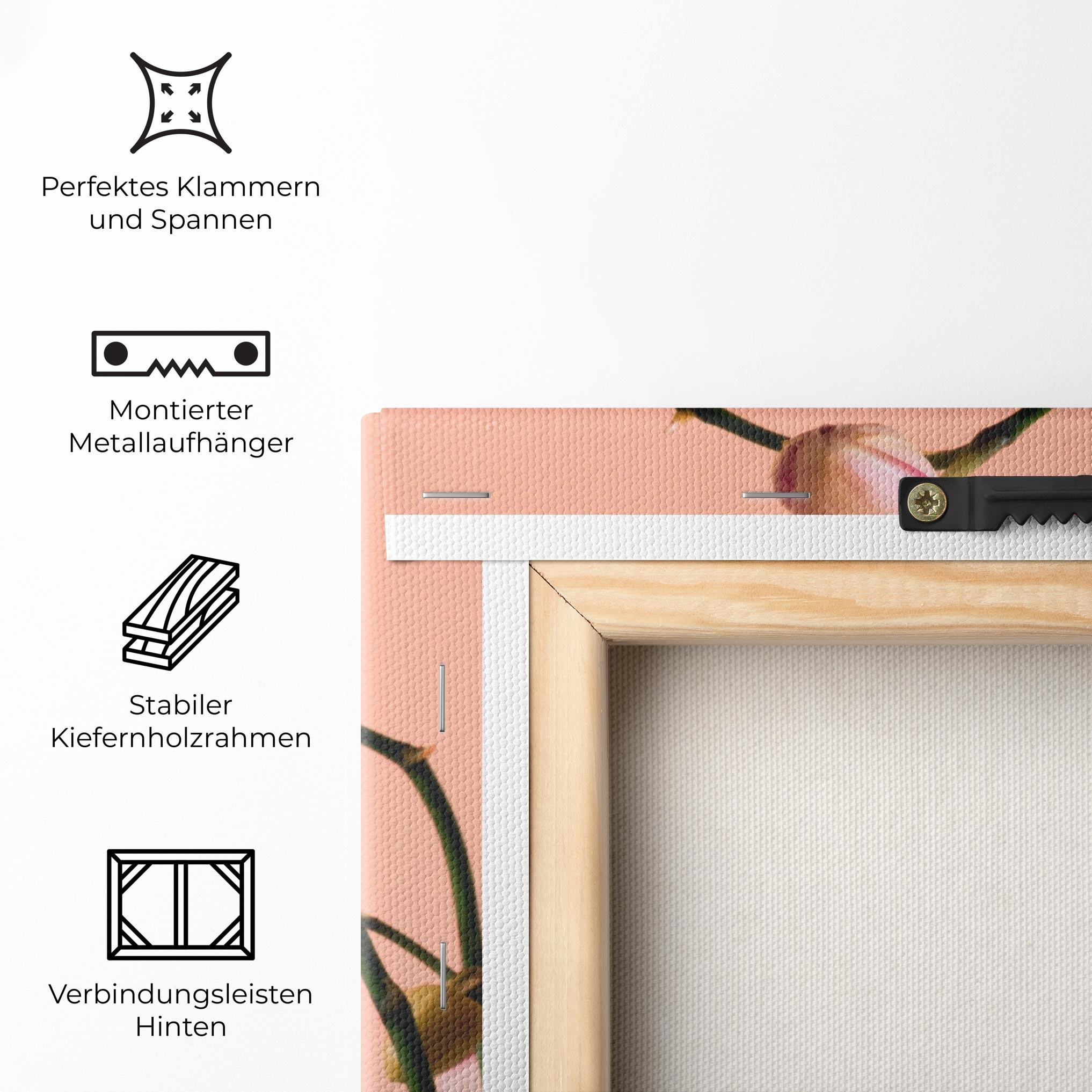 Leinwandbild Orchids On Pink mockup 5