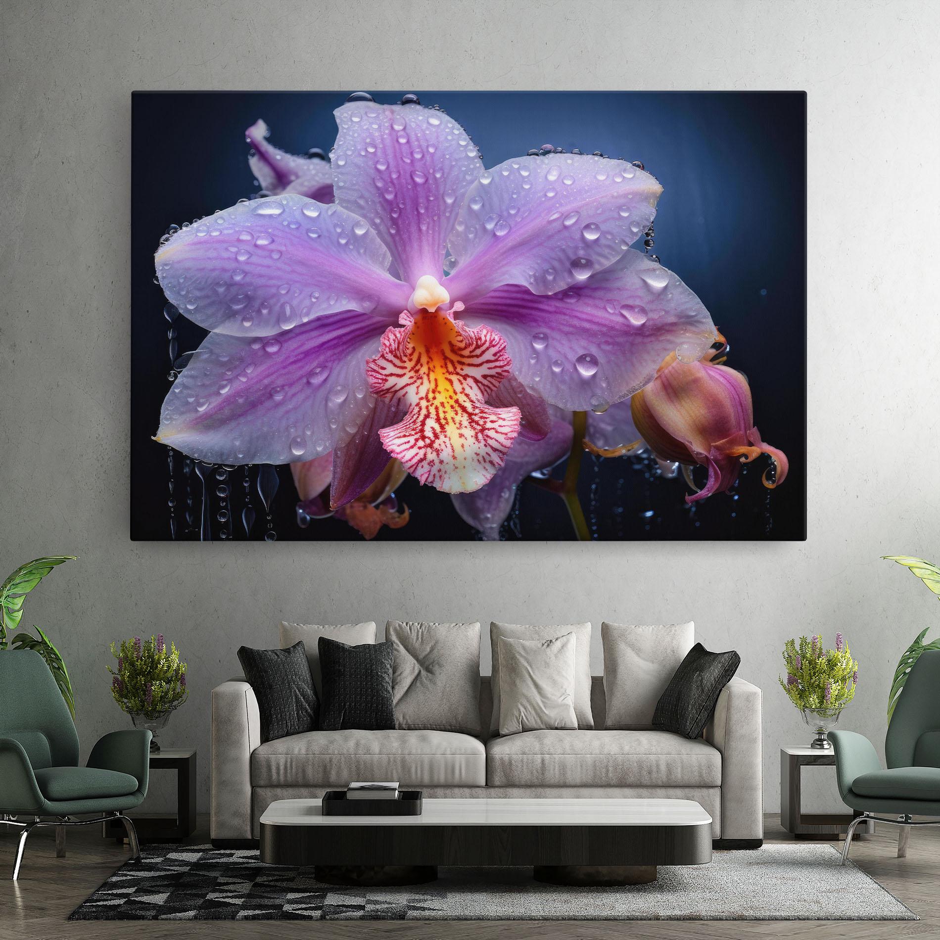 Leinwandbild Orchid In Rain mockup 7