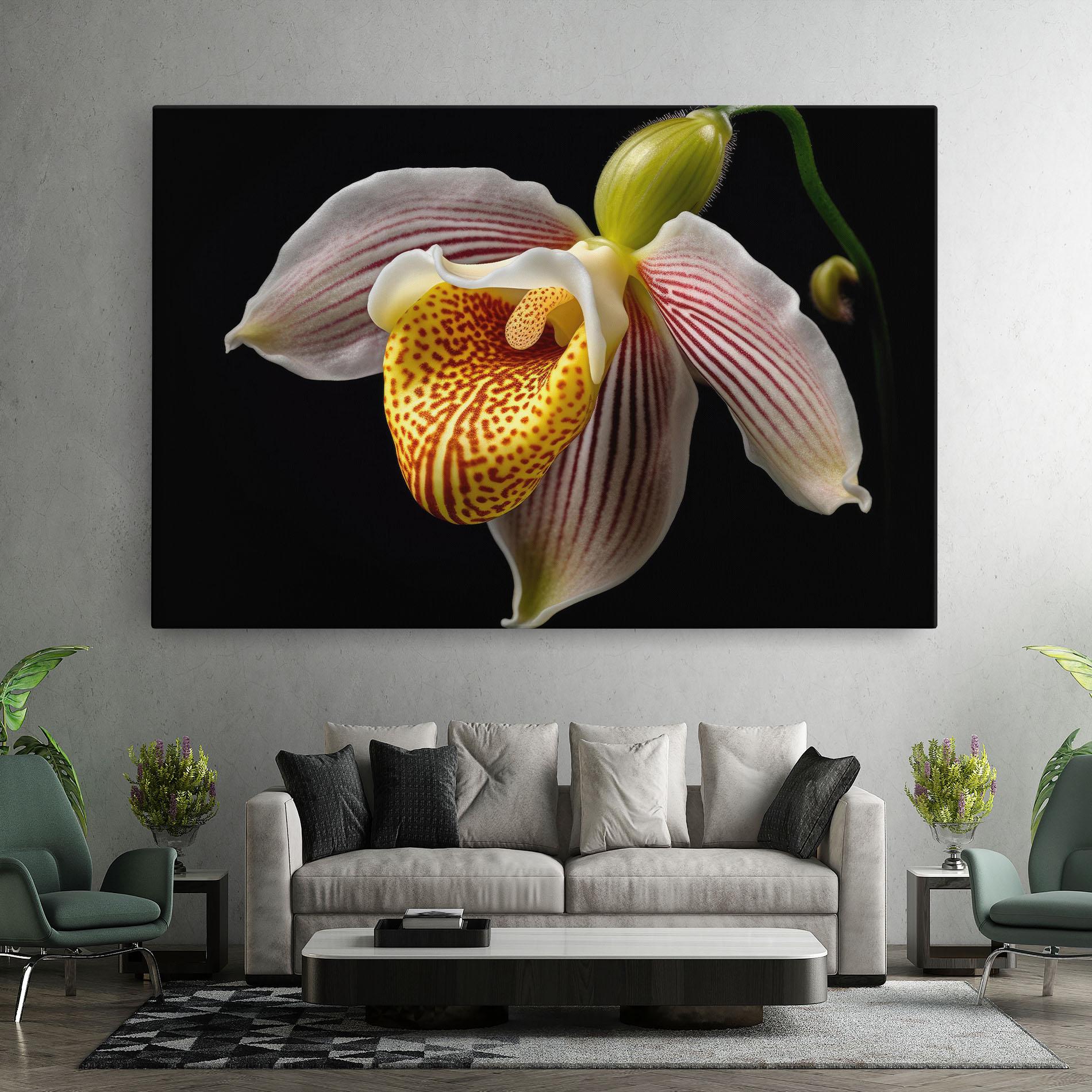 Leinwandbild Orchid On Black mockup 7