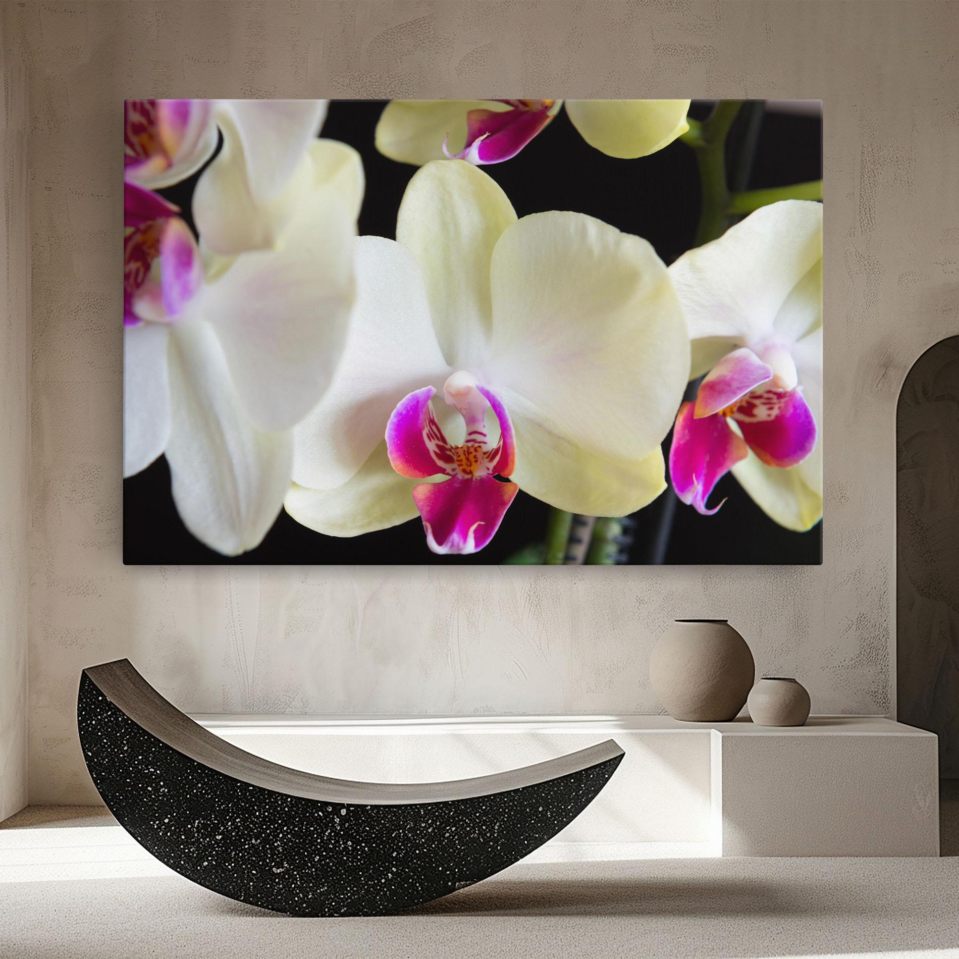 Leinwandbild Cream Purple Orchids mockup 8