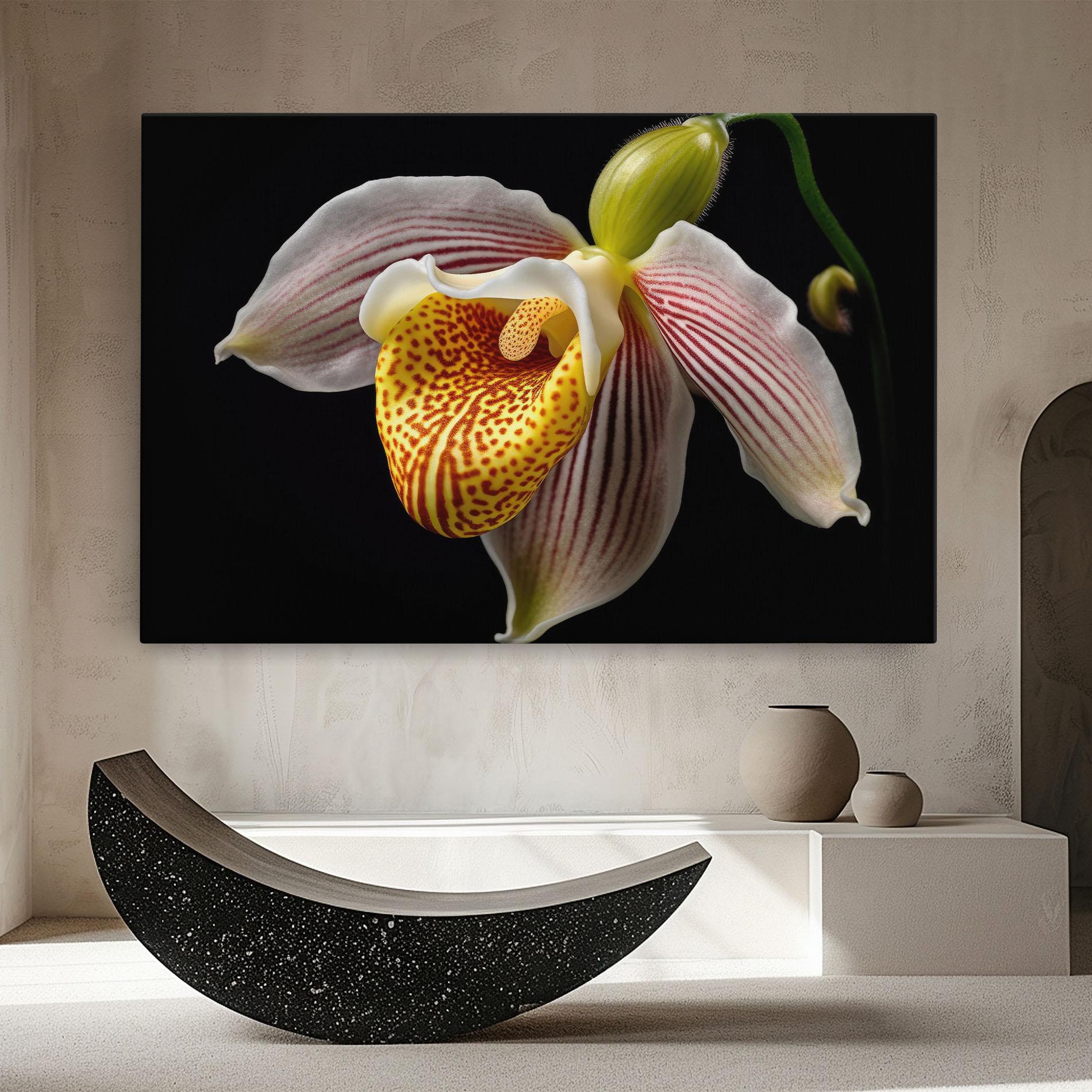 Leinwandbild Orchid On Black mockup 8