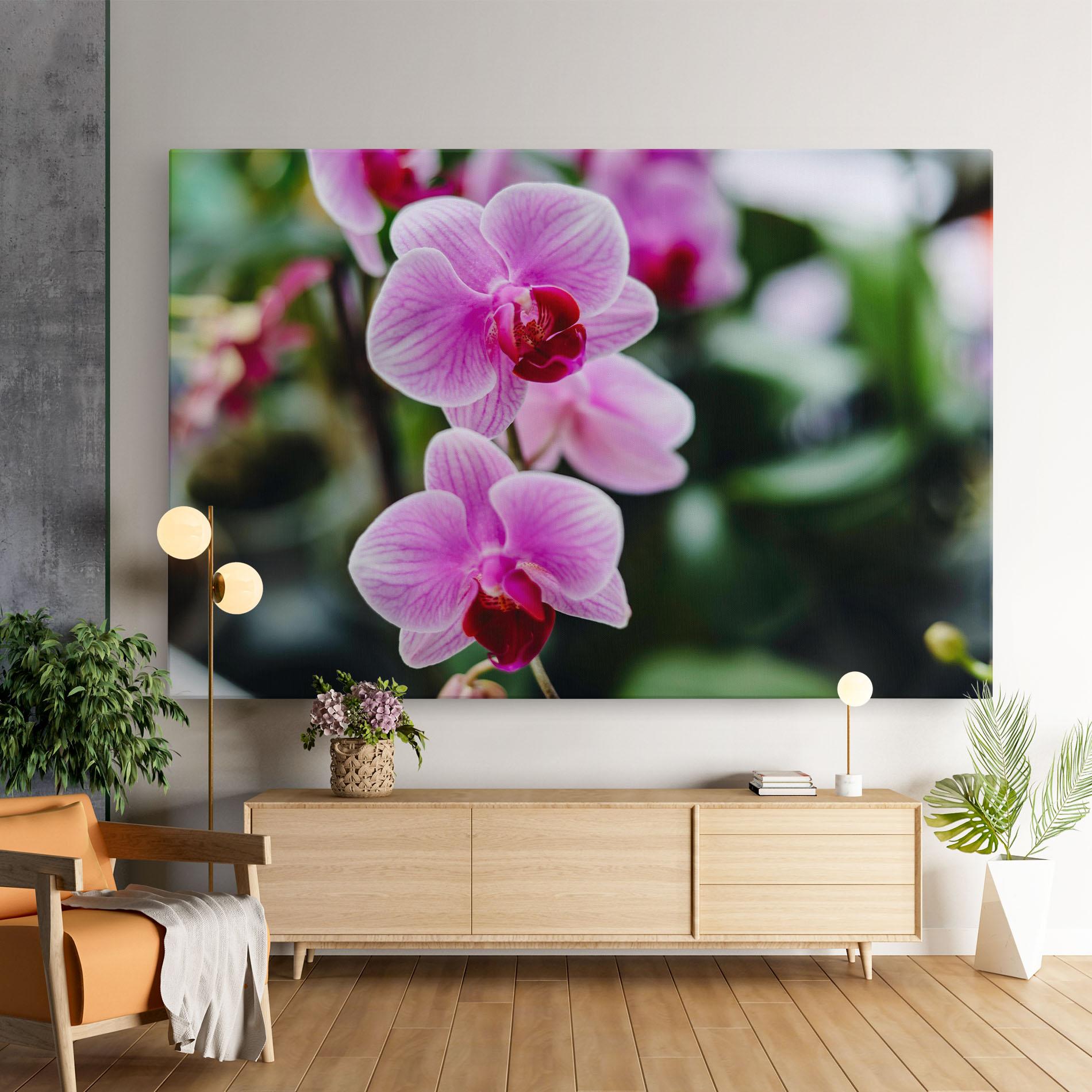 Leinwandbild Garden Purple Orchids mockup 9