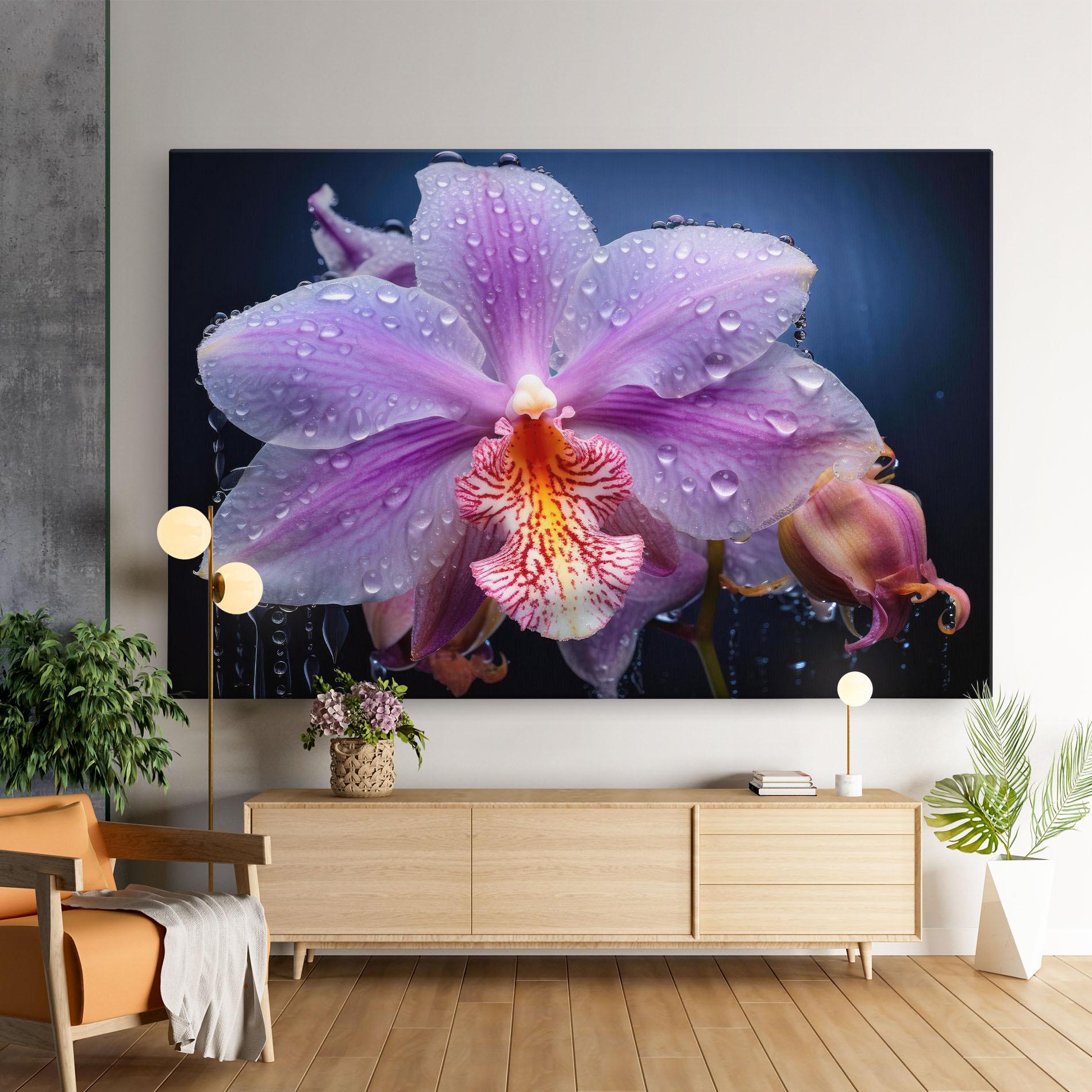 Leinwandbild Orchid In Rain mockup 9