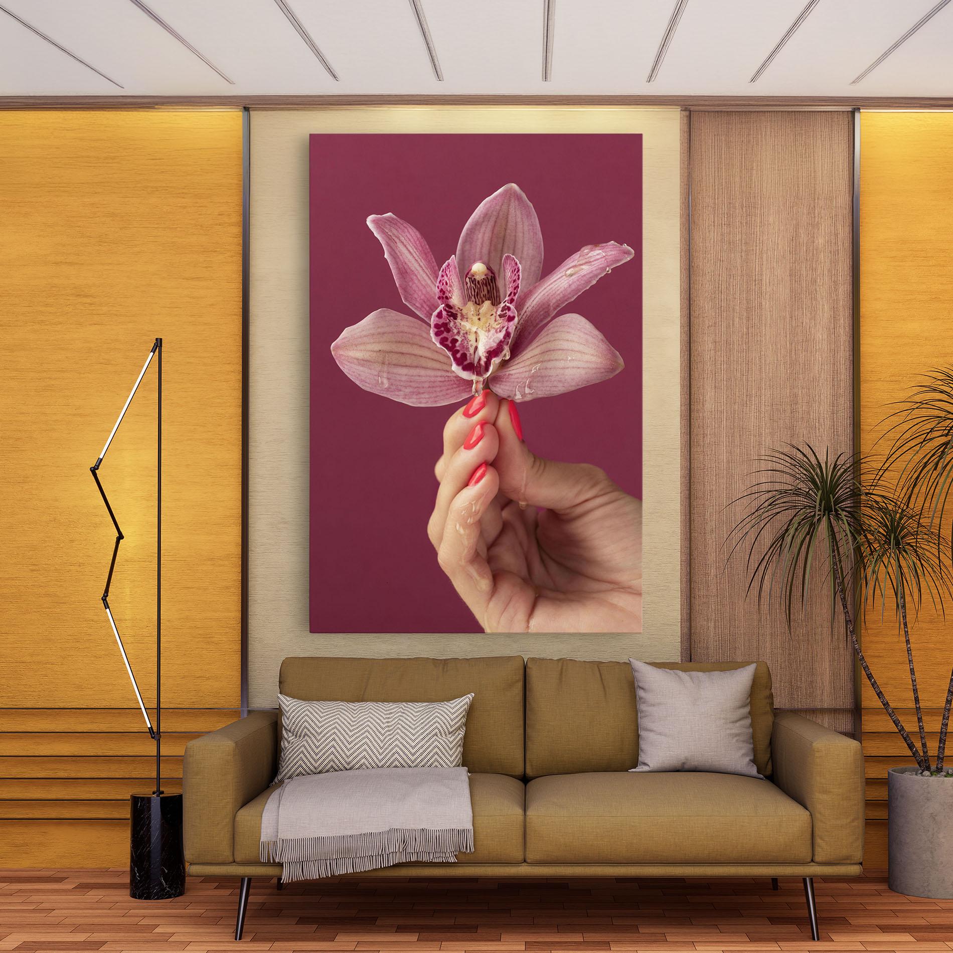 Leinwandbild Orchid Holding mockup 9