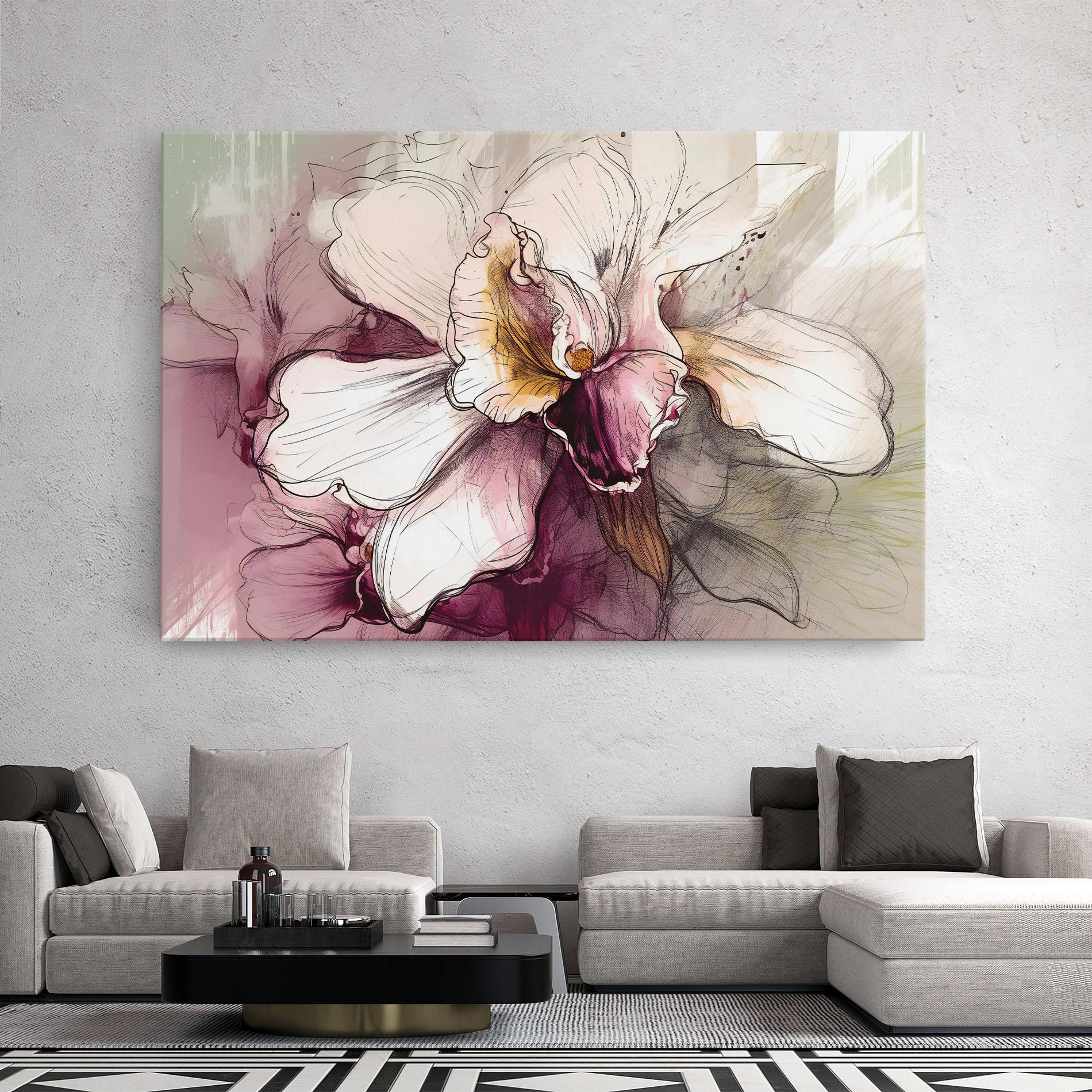 Leinwandbild Painted Purple Orchid mockup 2