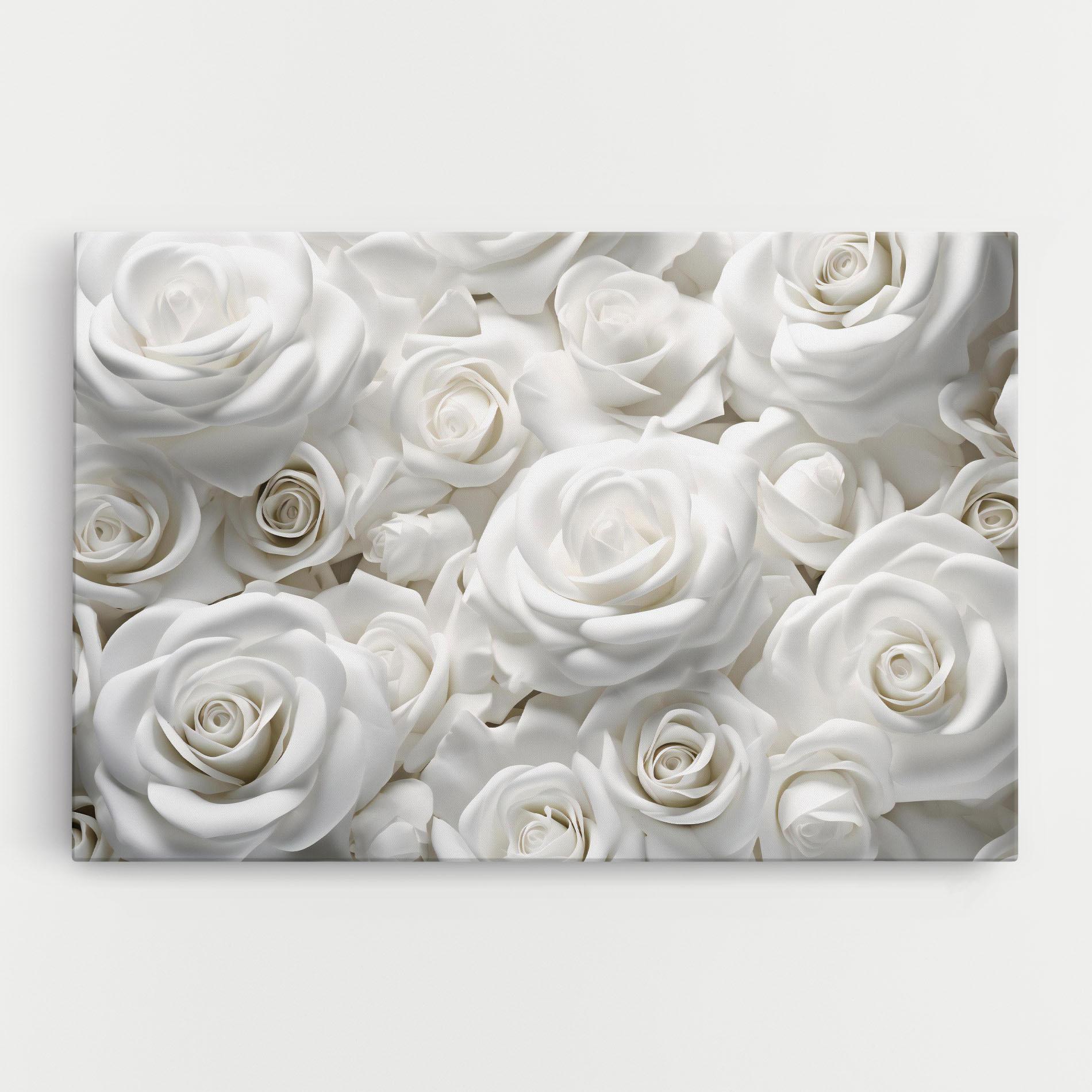 Leinwandbild 3d White Roses mockup 0