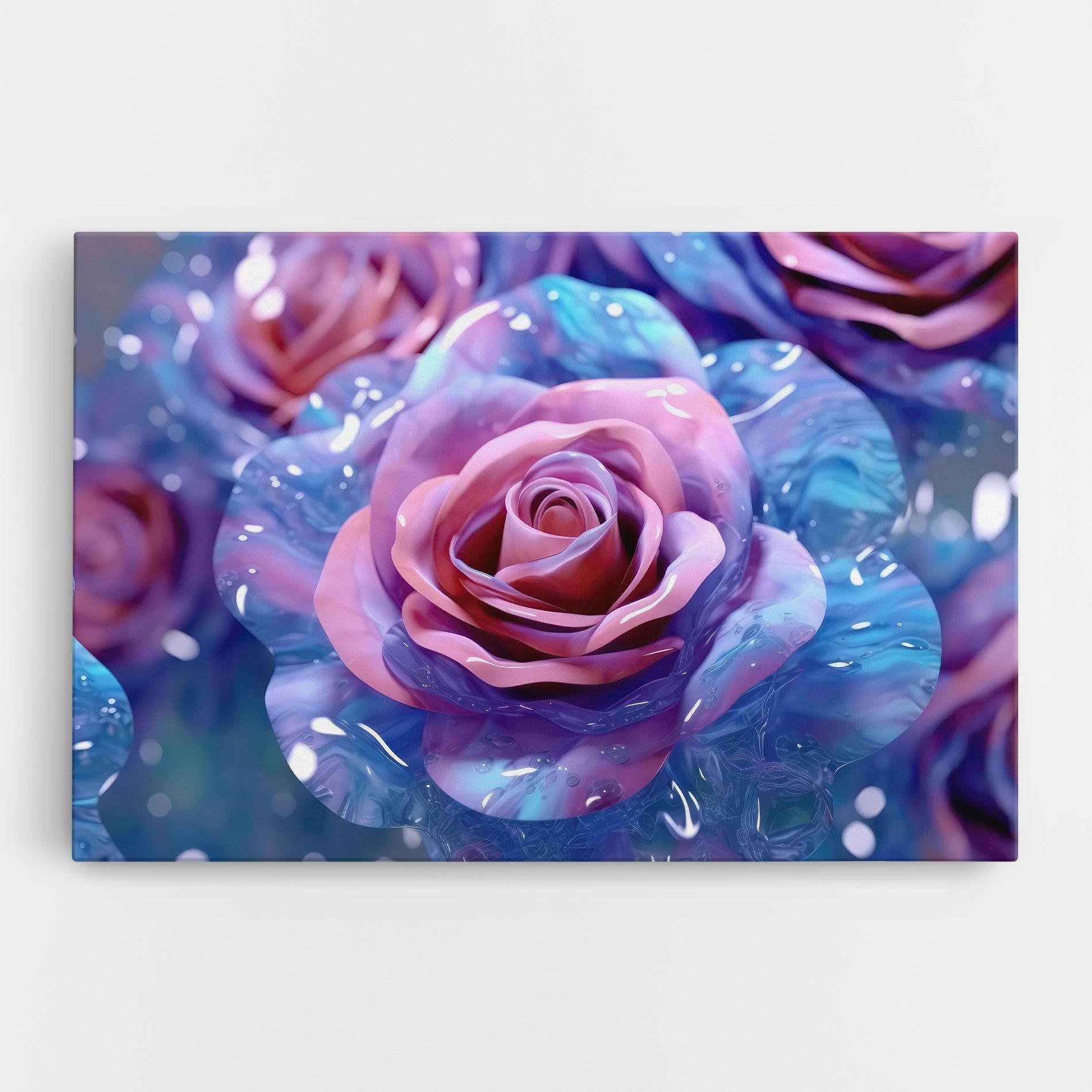 Leinwandbild Beautiful Blue Pink Rose mockup 0