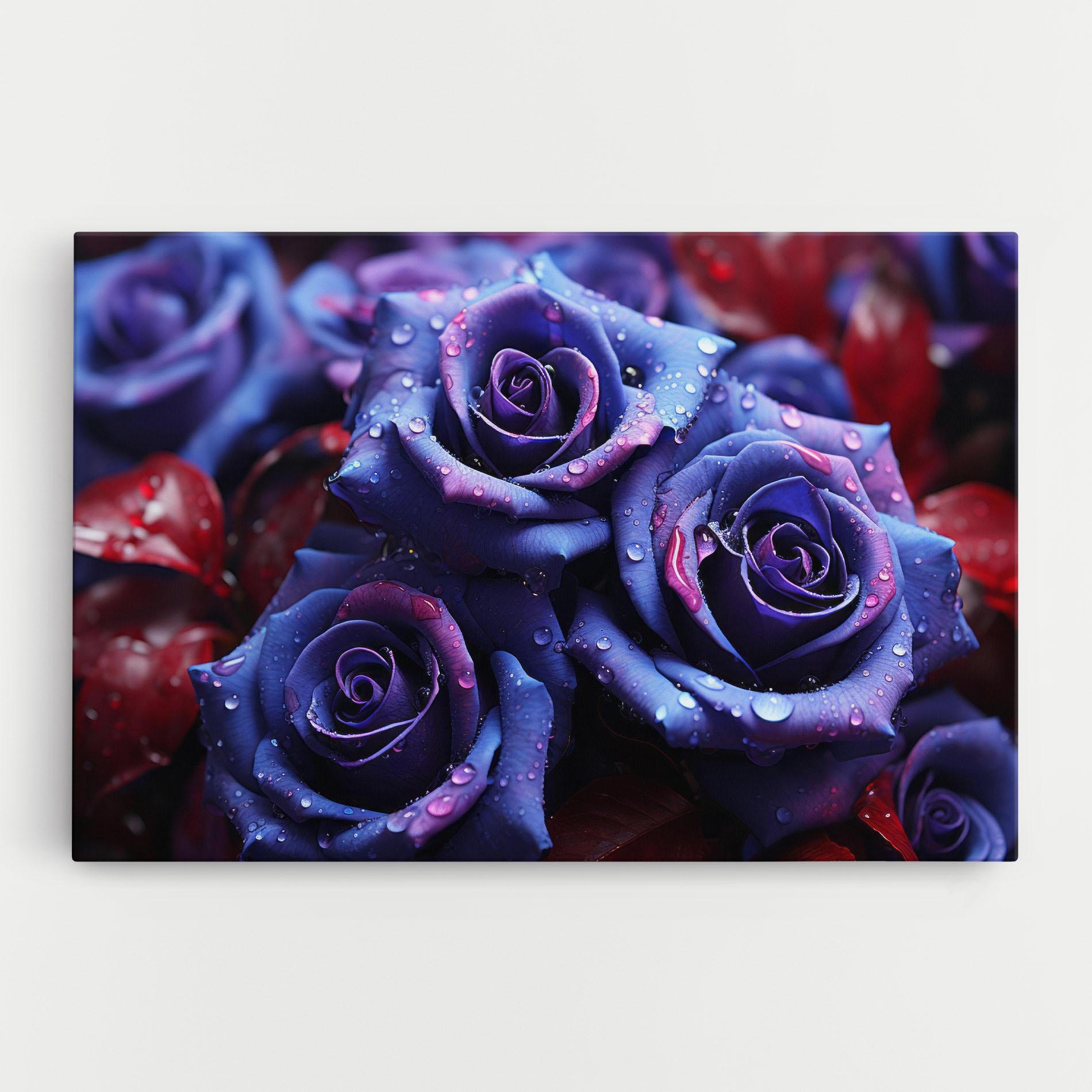 Leinwandbild Blue Purple Rose mockup 0