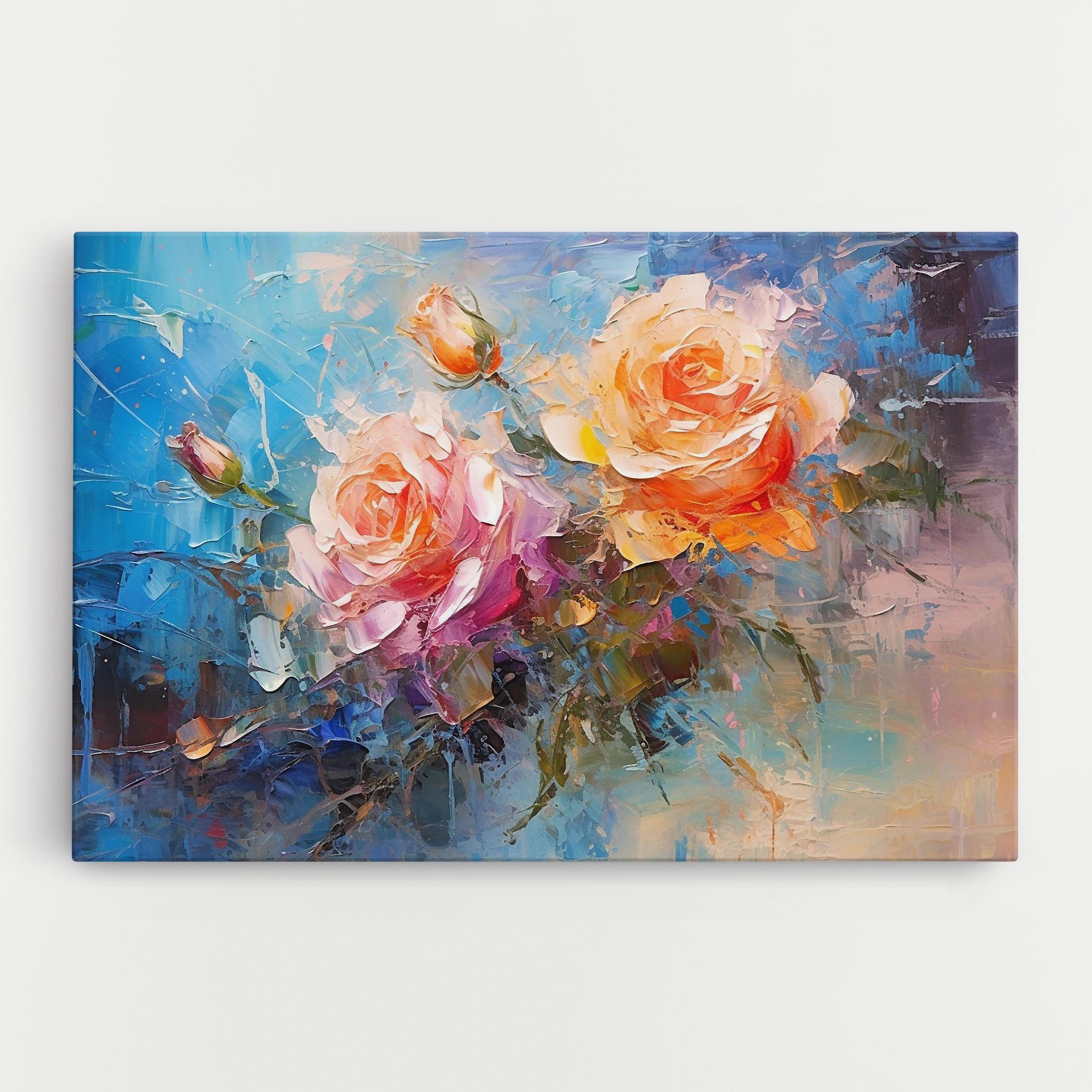Leinwandbild Light Orange Rose Painting mockup 0