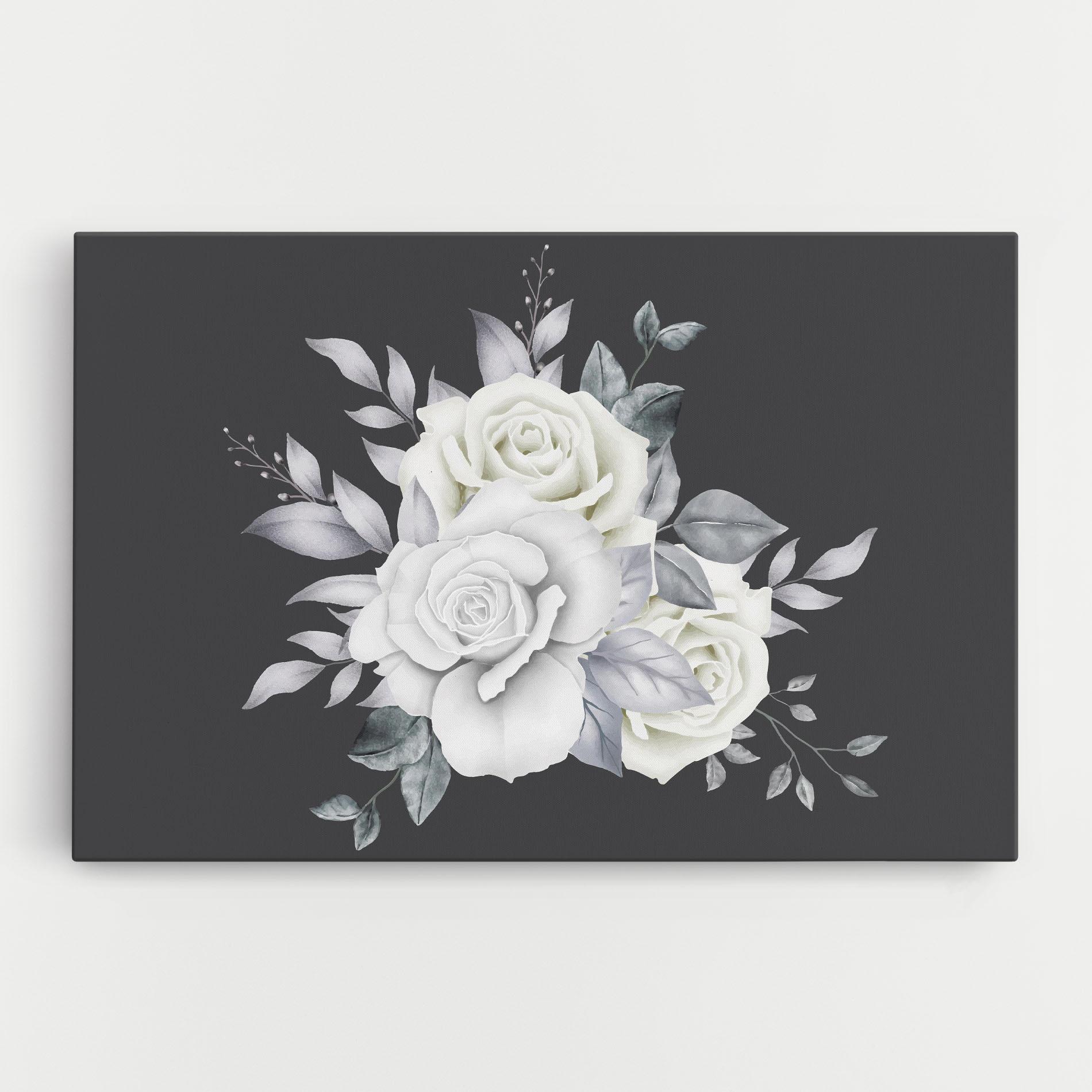 Leinwandbild White Grey Rose mockup 0