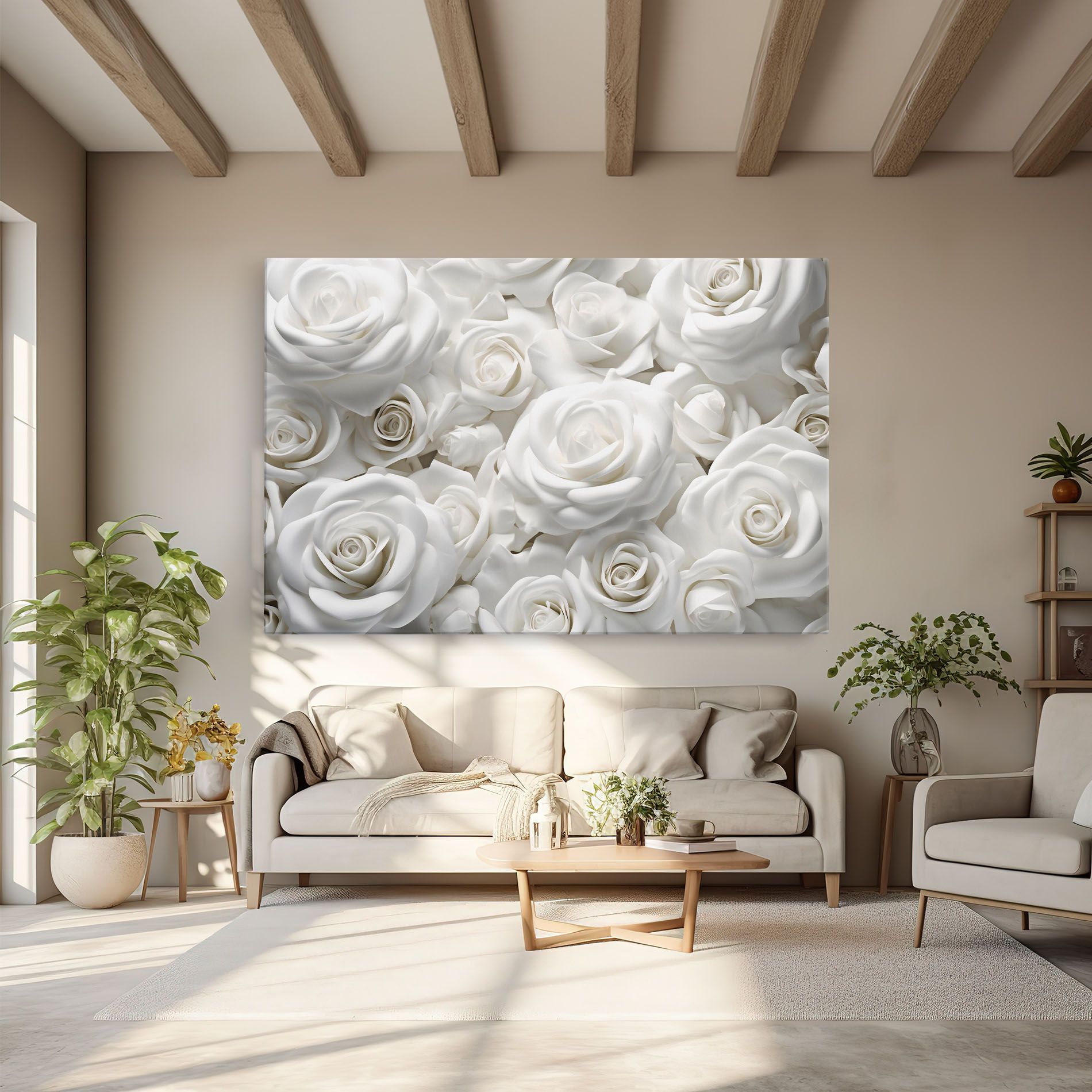 3d White Roses mockup 6