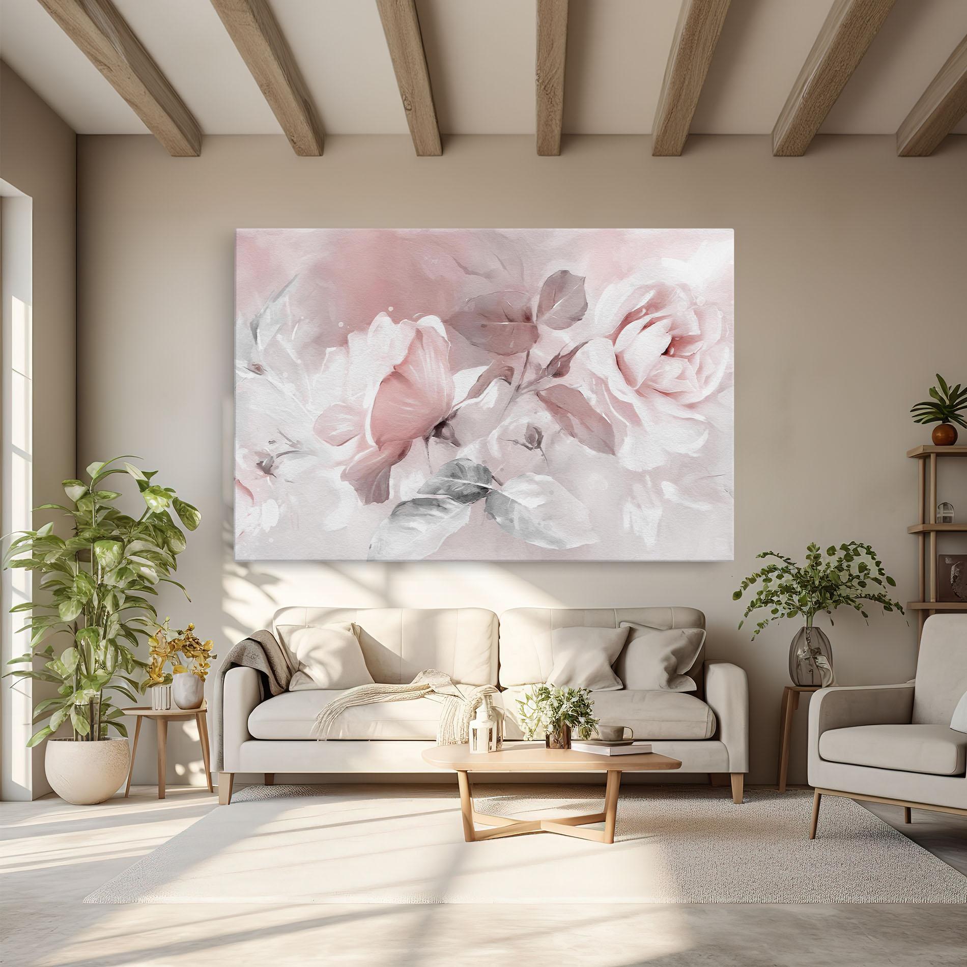 Leinwandbild Abstract Pink Flowers mockup 6