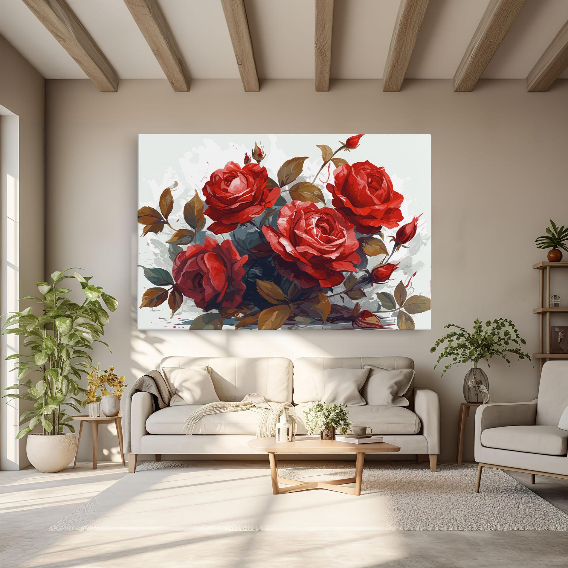 Leinwandbild Beautiful Red Roses mockup 6