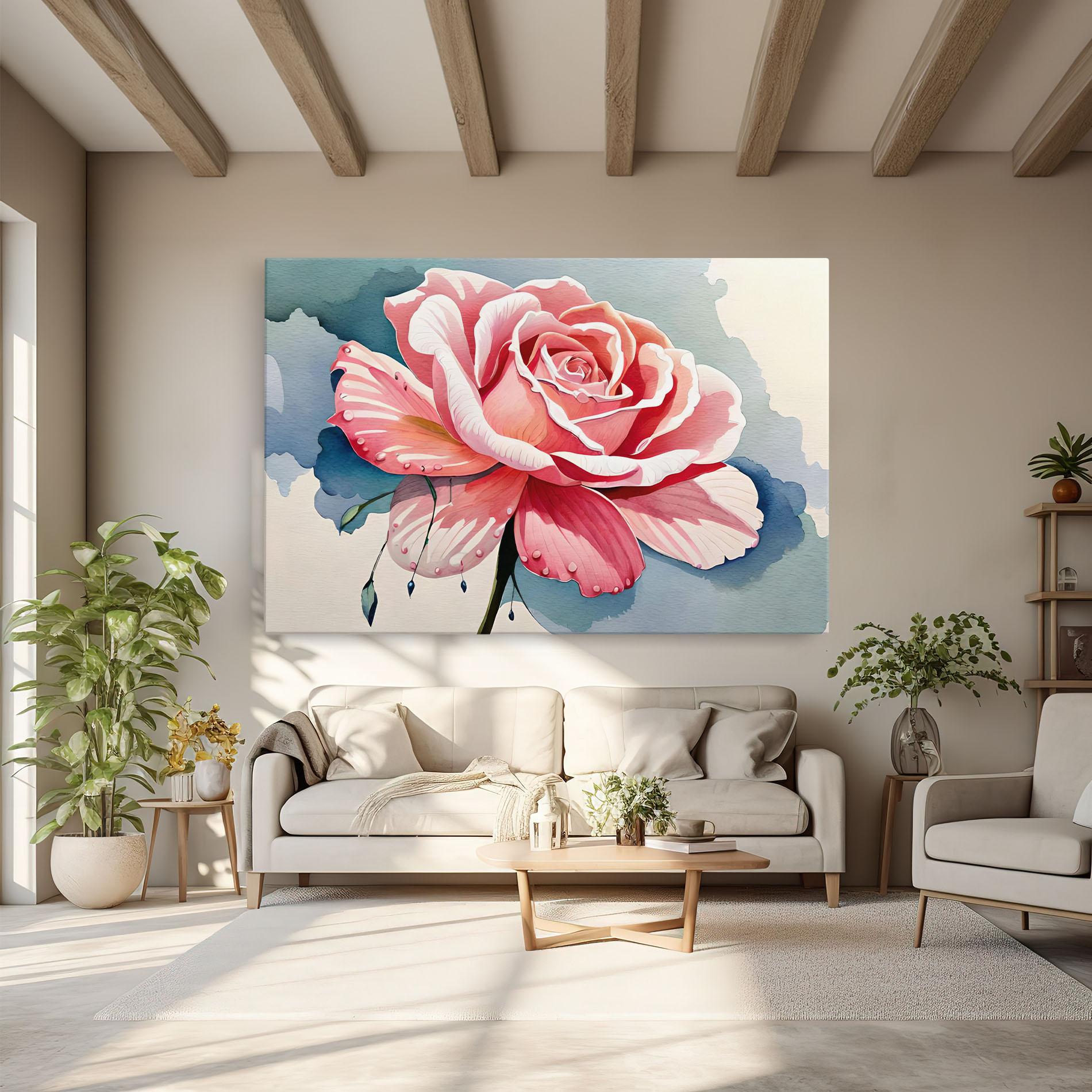 Leinwandbild Bih Pink Rose mockup 6