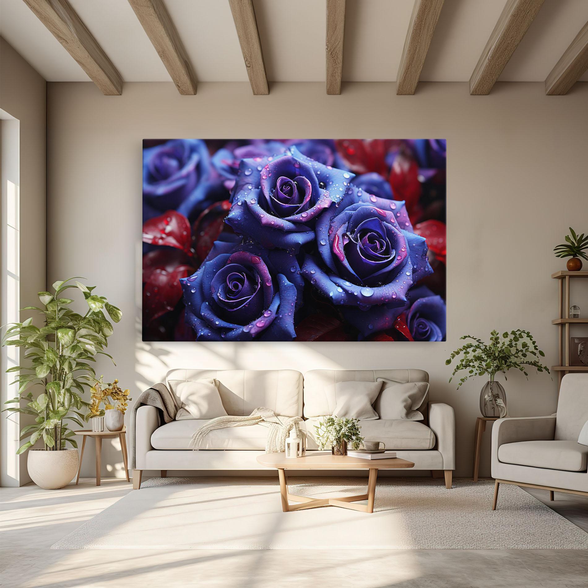 Leinwandbild Blue Purple Rose mockup 6