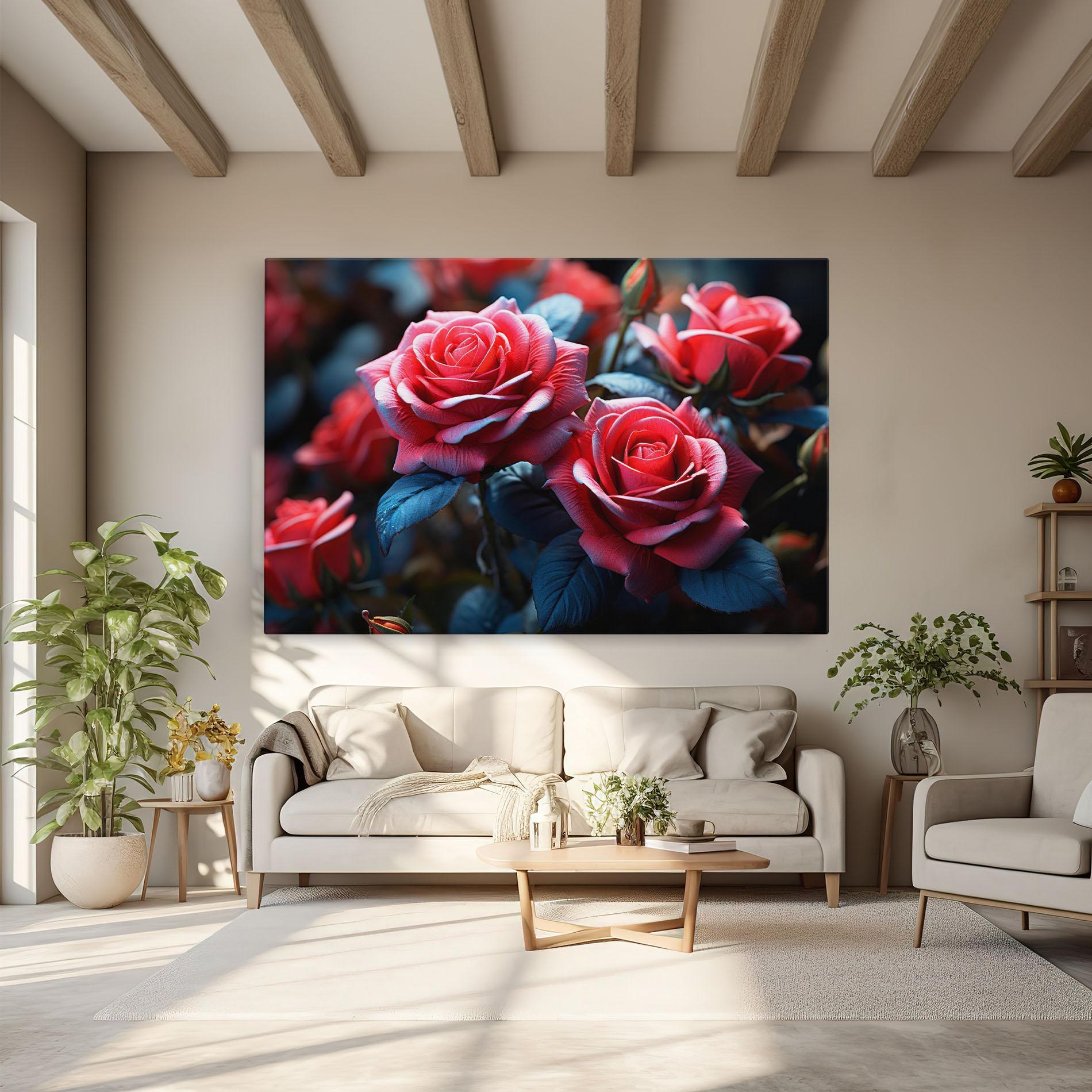 Leinwandbild Dark Pink Rose mockup 6