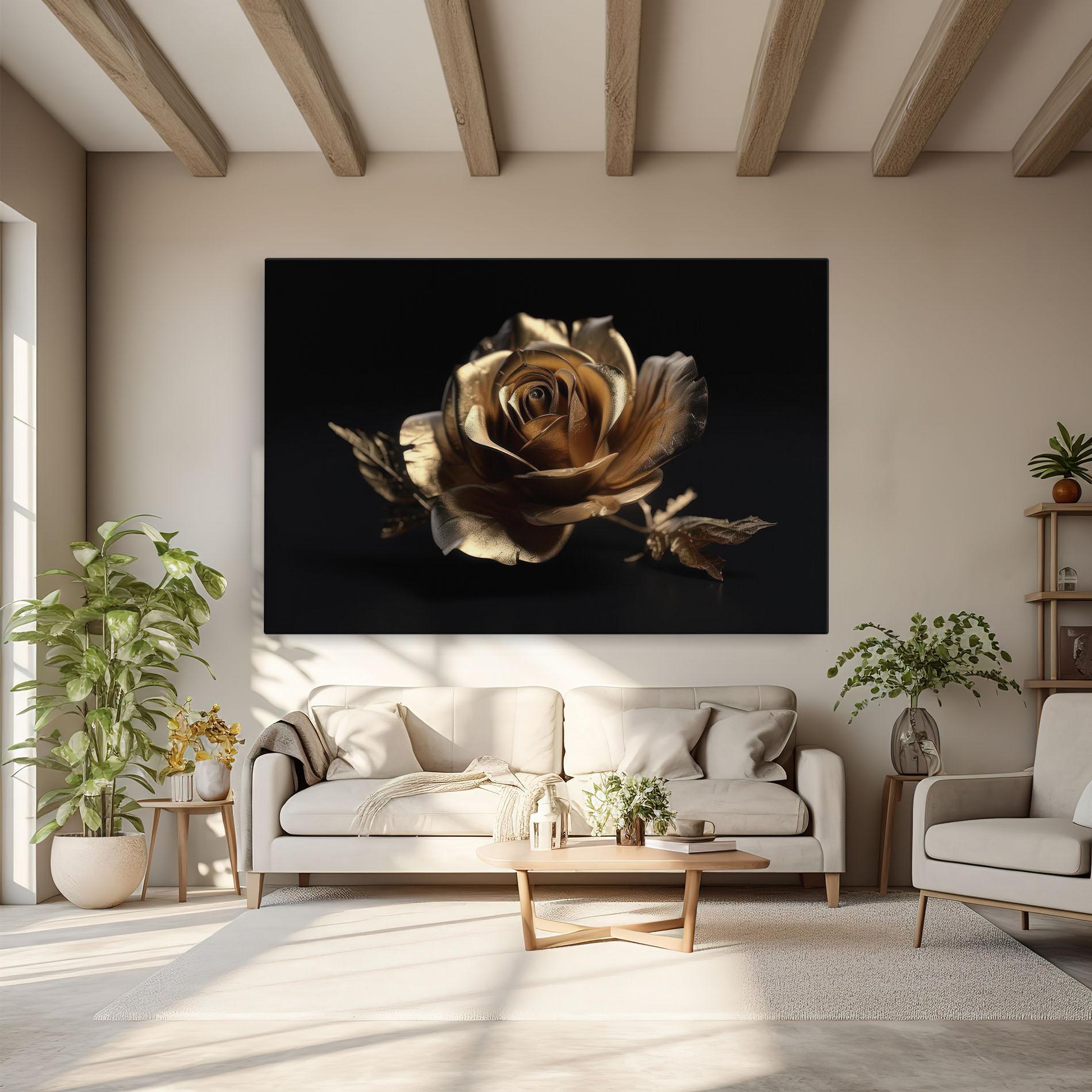 Leinwandbild Gold Rose mockup 6