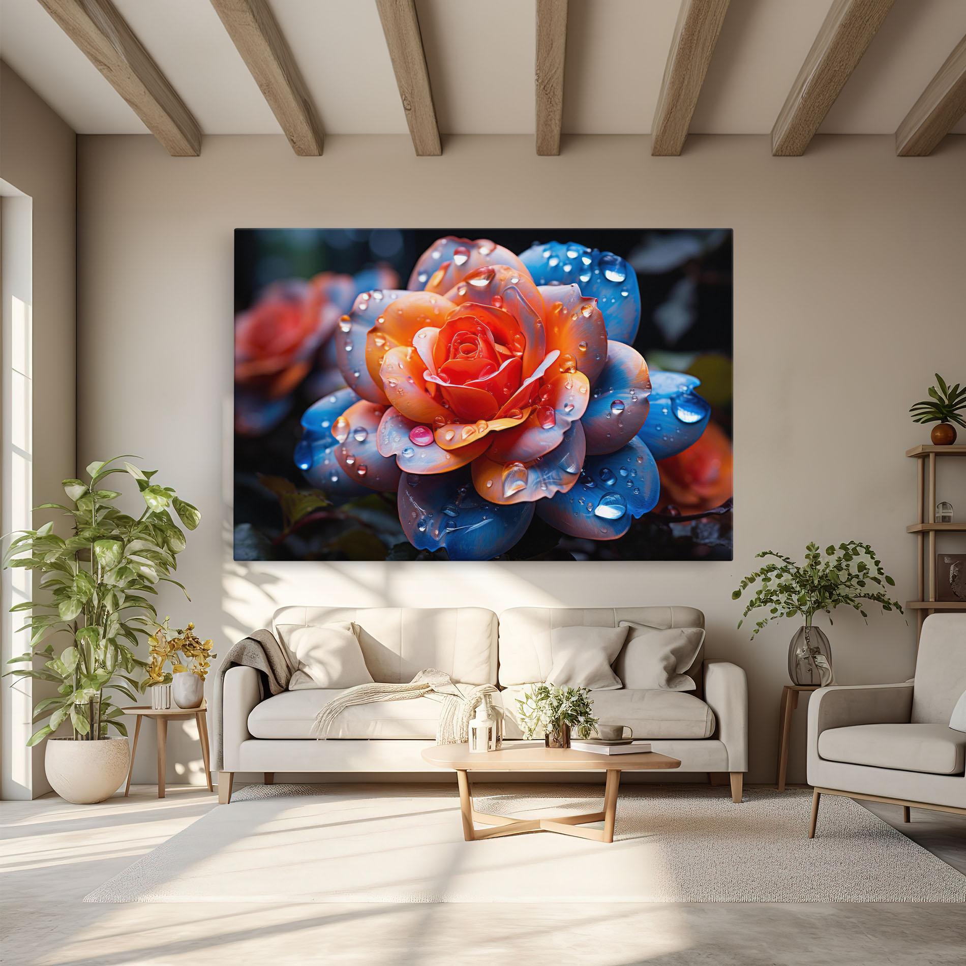 Leinwandbild Orange Blue Rose mockup 6