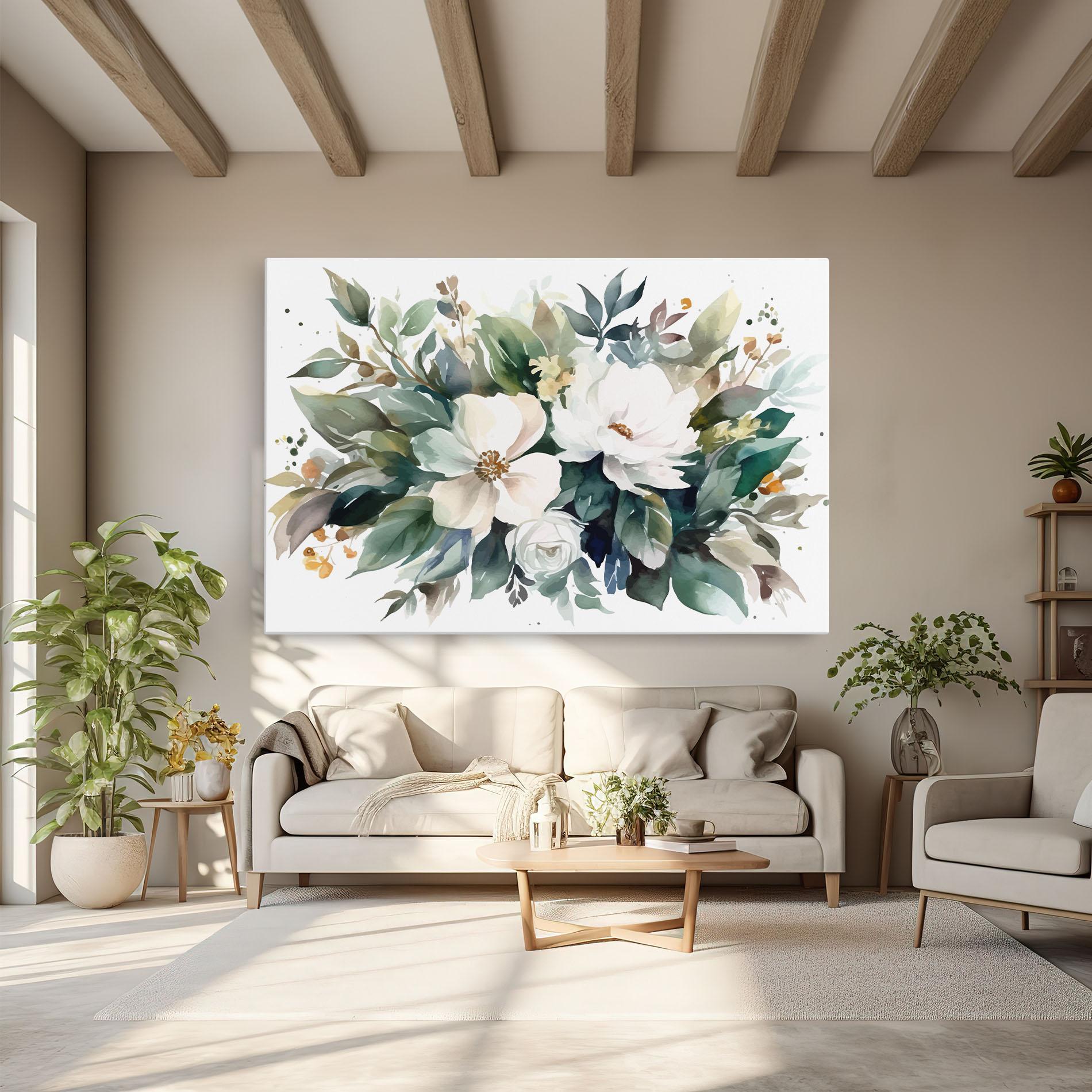 Leinwandbild White Rose Paint mockup 6