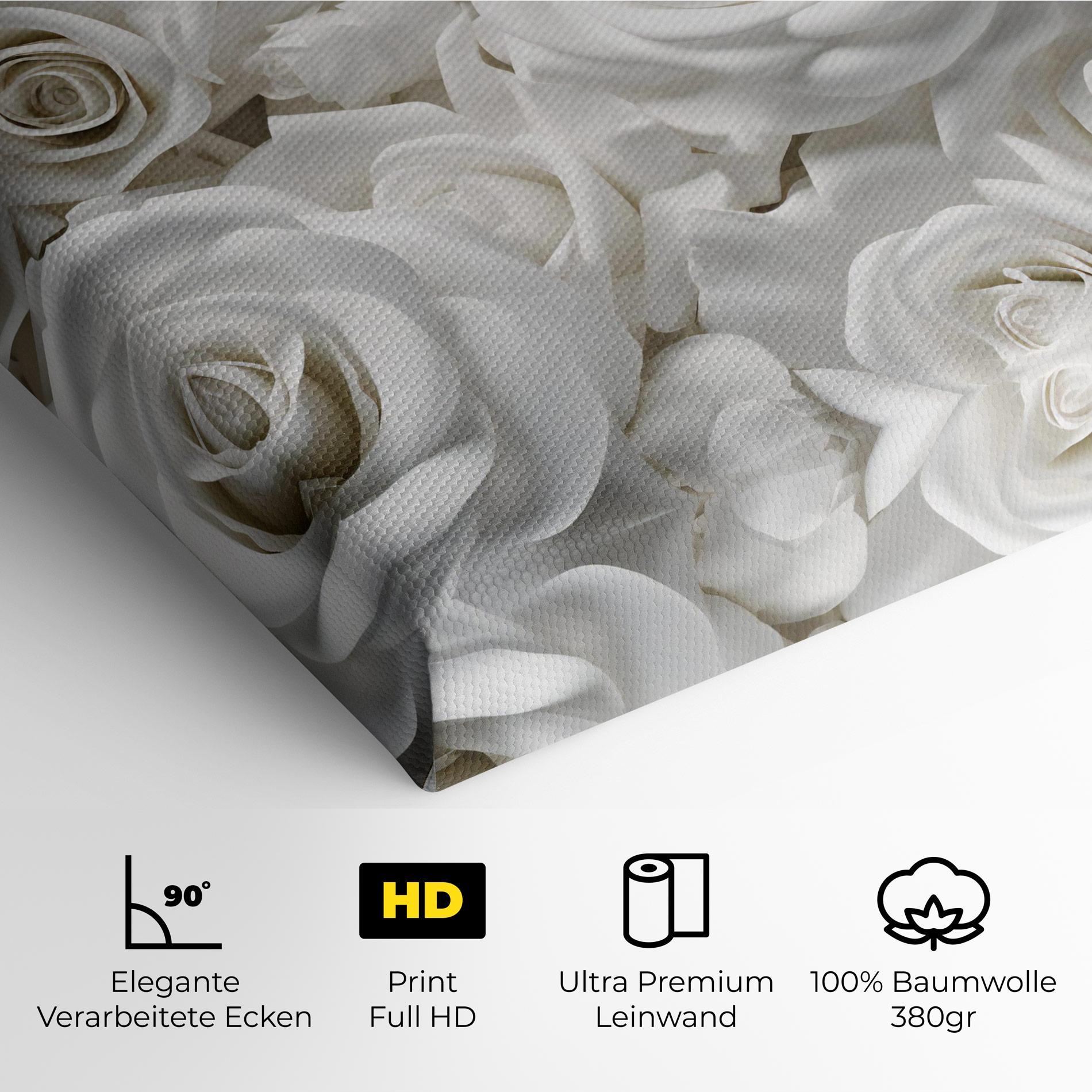 Leinwandbild 3d White Roses mockup 4
