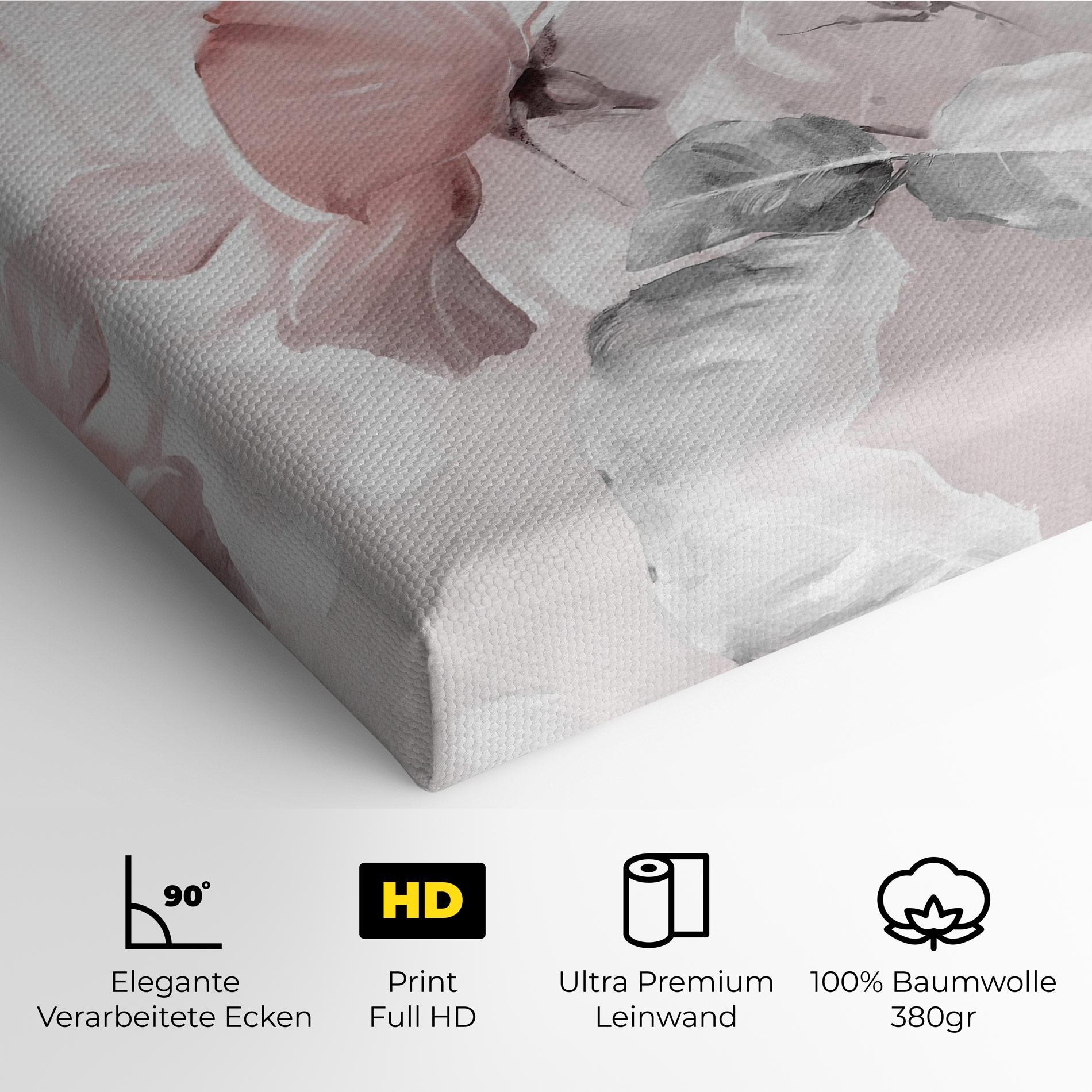 Leinwandbild Abstract Pink Flowers mockup 4