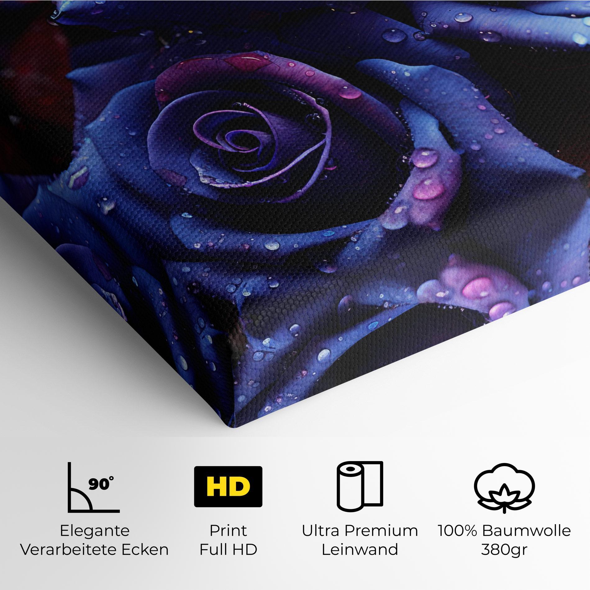Leinwandbild Blue Purple Rose mockup 4