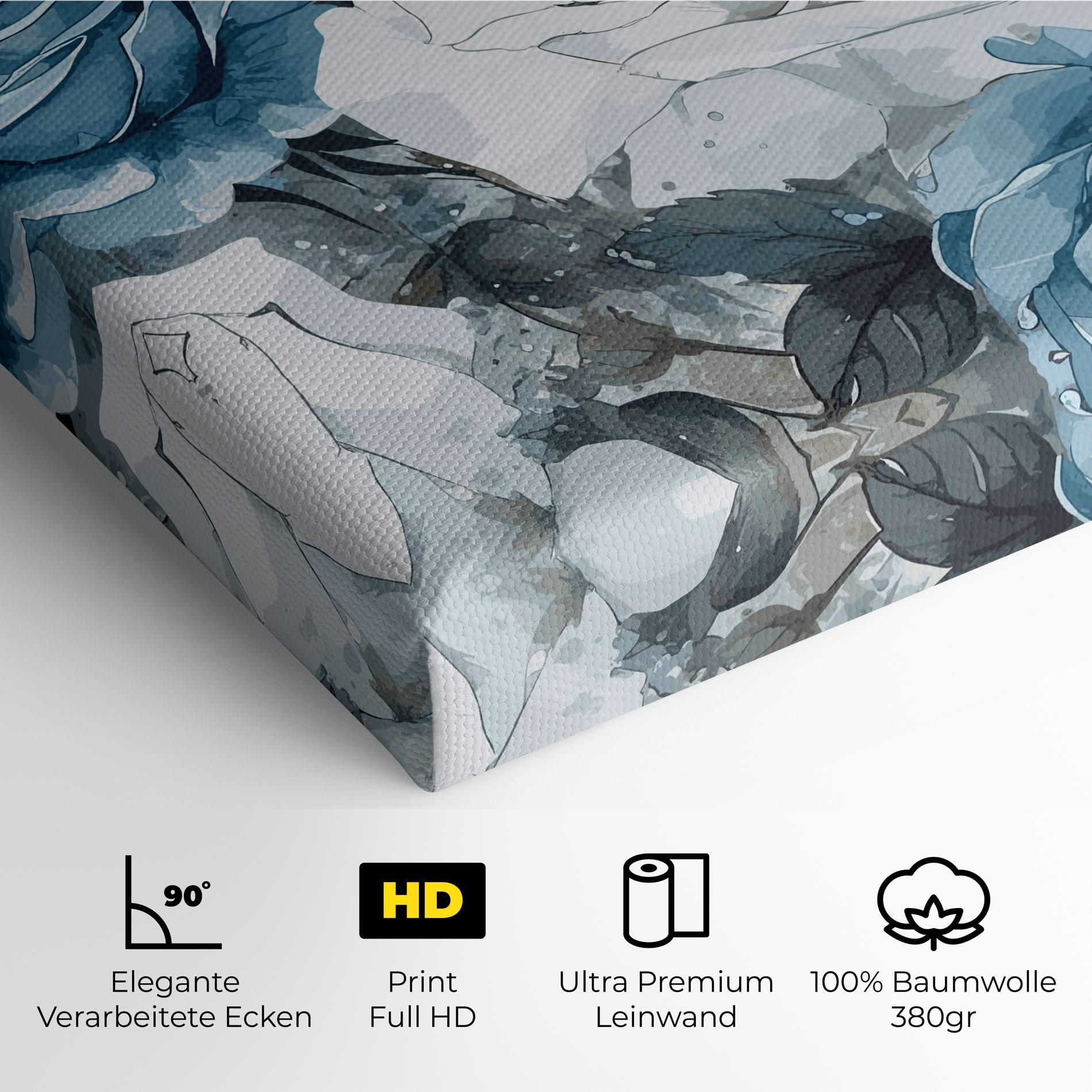 Leinwandbild Blue White Rose mockup 4