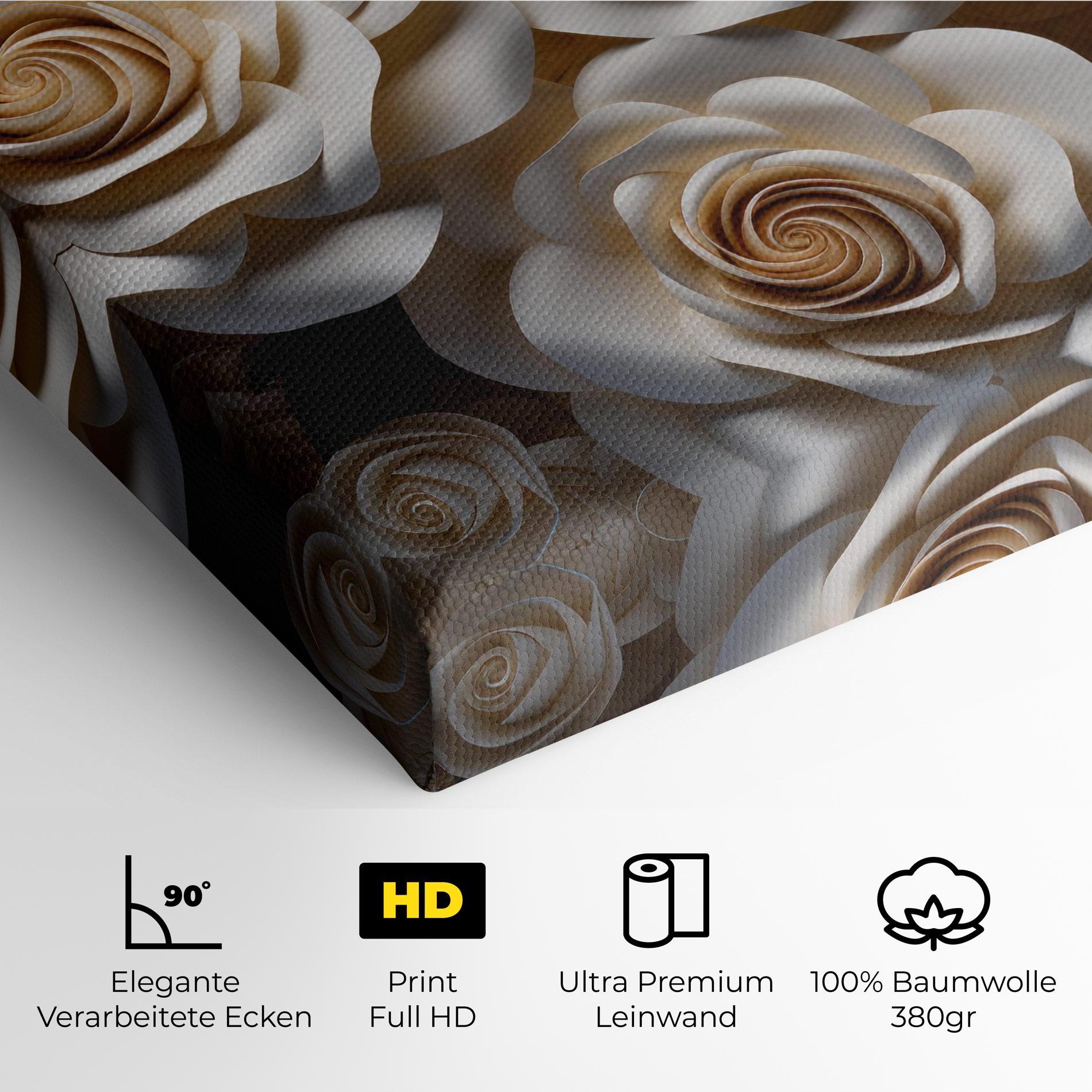 Leinwandbild Cream Roses Wall mockup 4