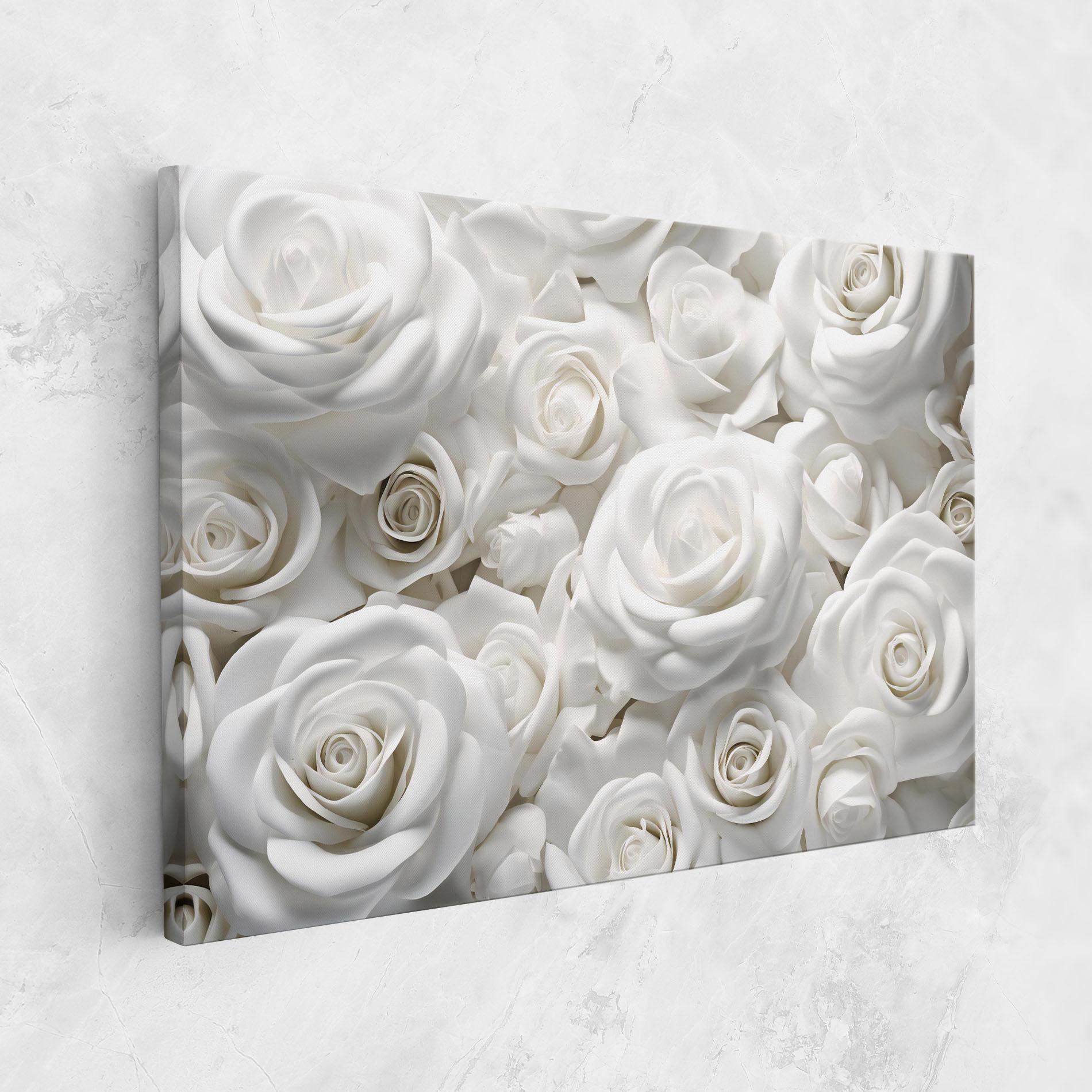 Leinwandbild 3d White Roses mockup 1