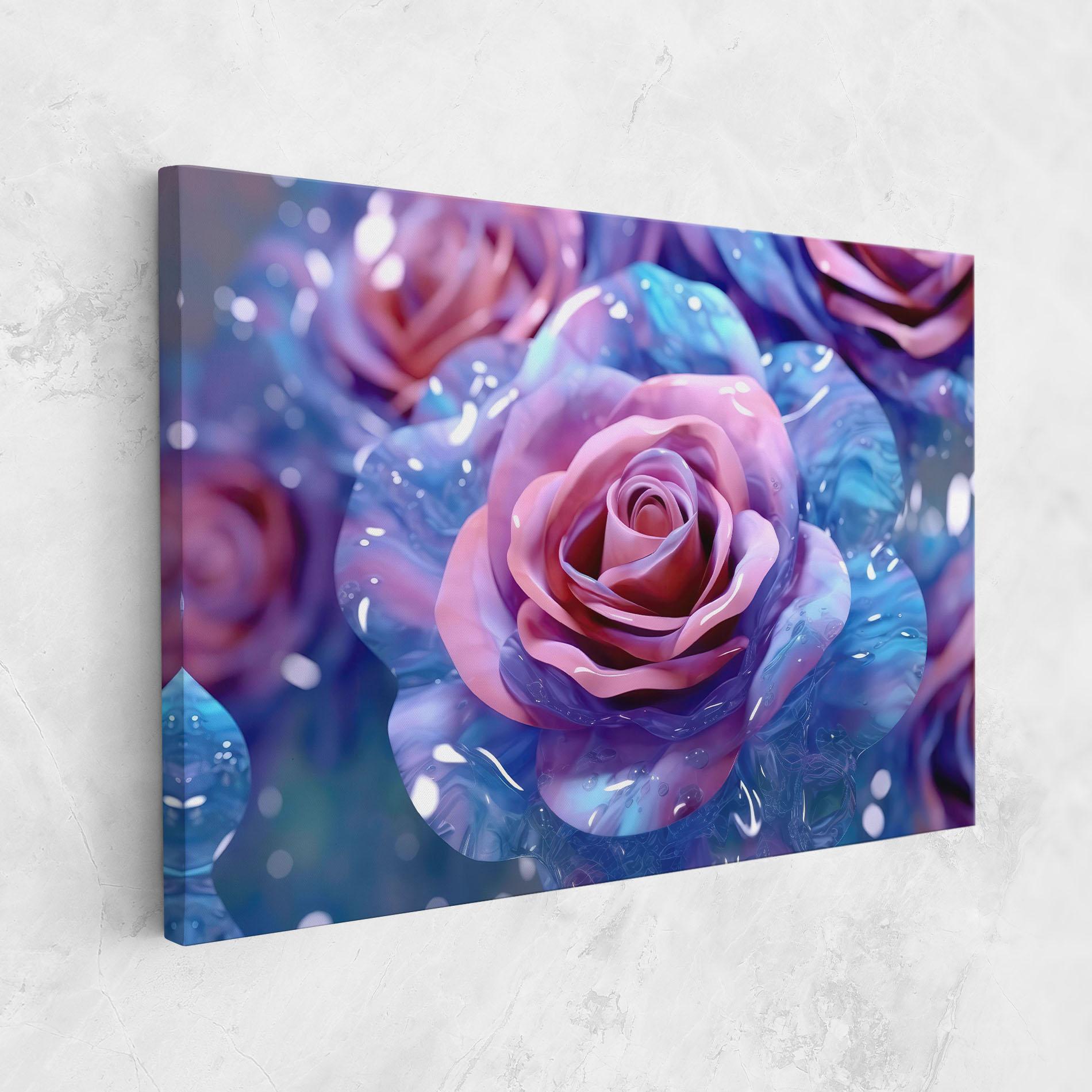 Leinwandbild Beautiful Blue Pink Rose mockup 1