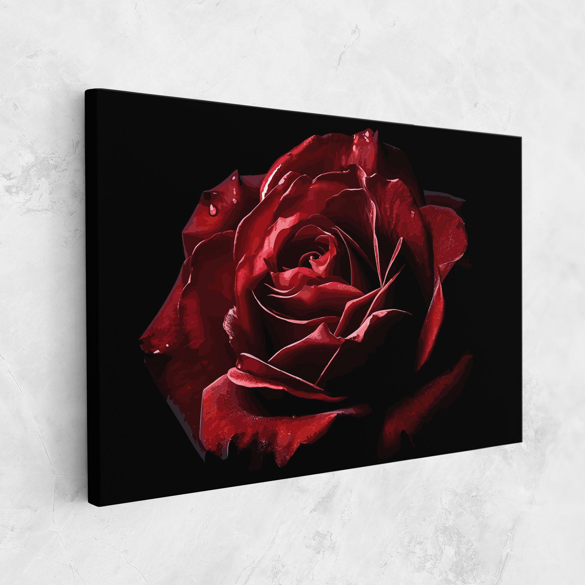 Leinwandbild Big Red Rose mockup 1
