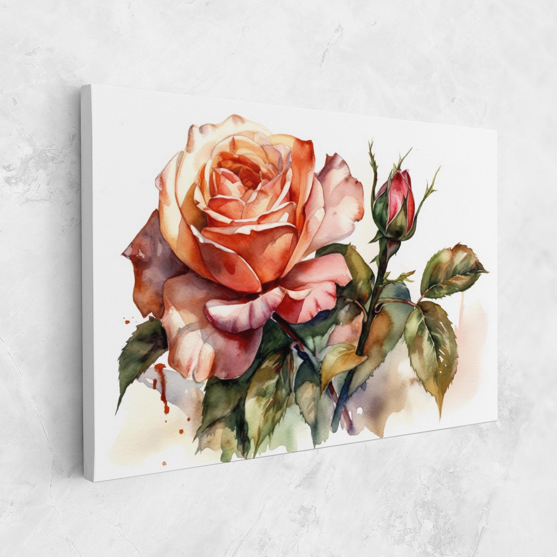Leinwandbild Big Rose Painted mockup 1