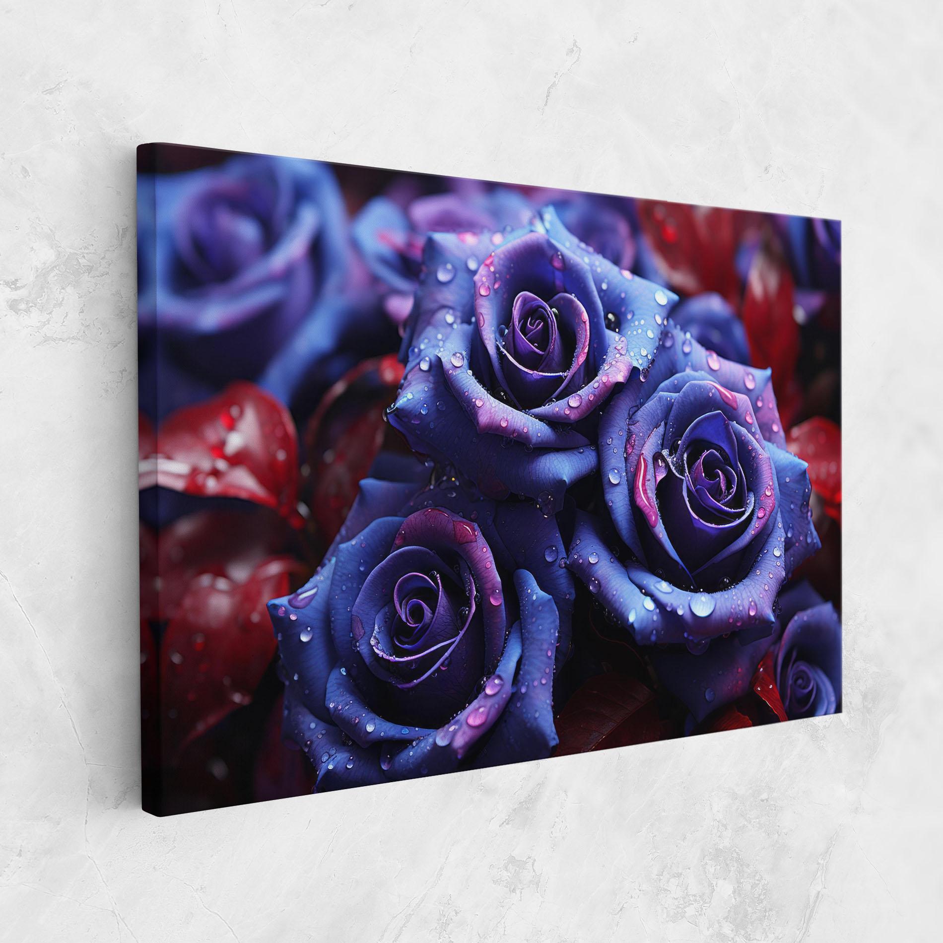 Leinwandbild Blue Purple Rose mockup 1