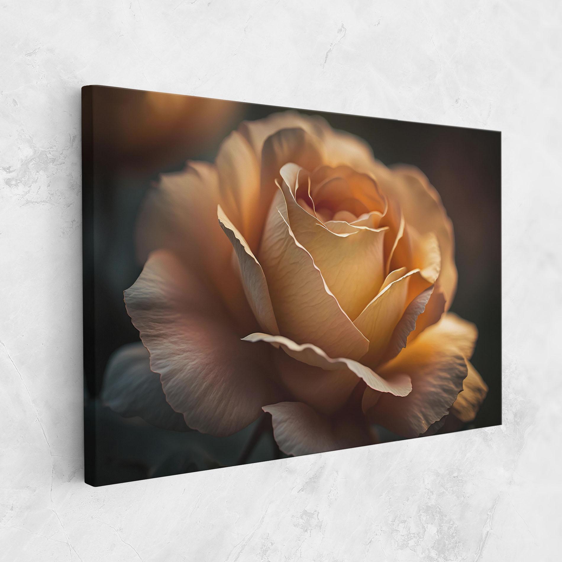 Leinwandbild Light Orange Rose Close Up mockup 1