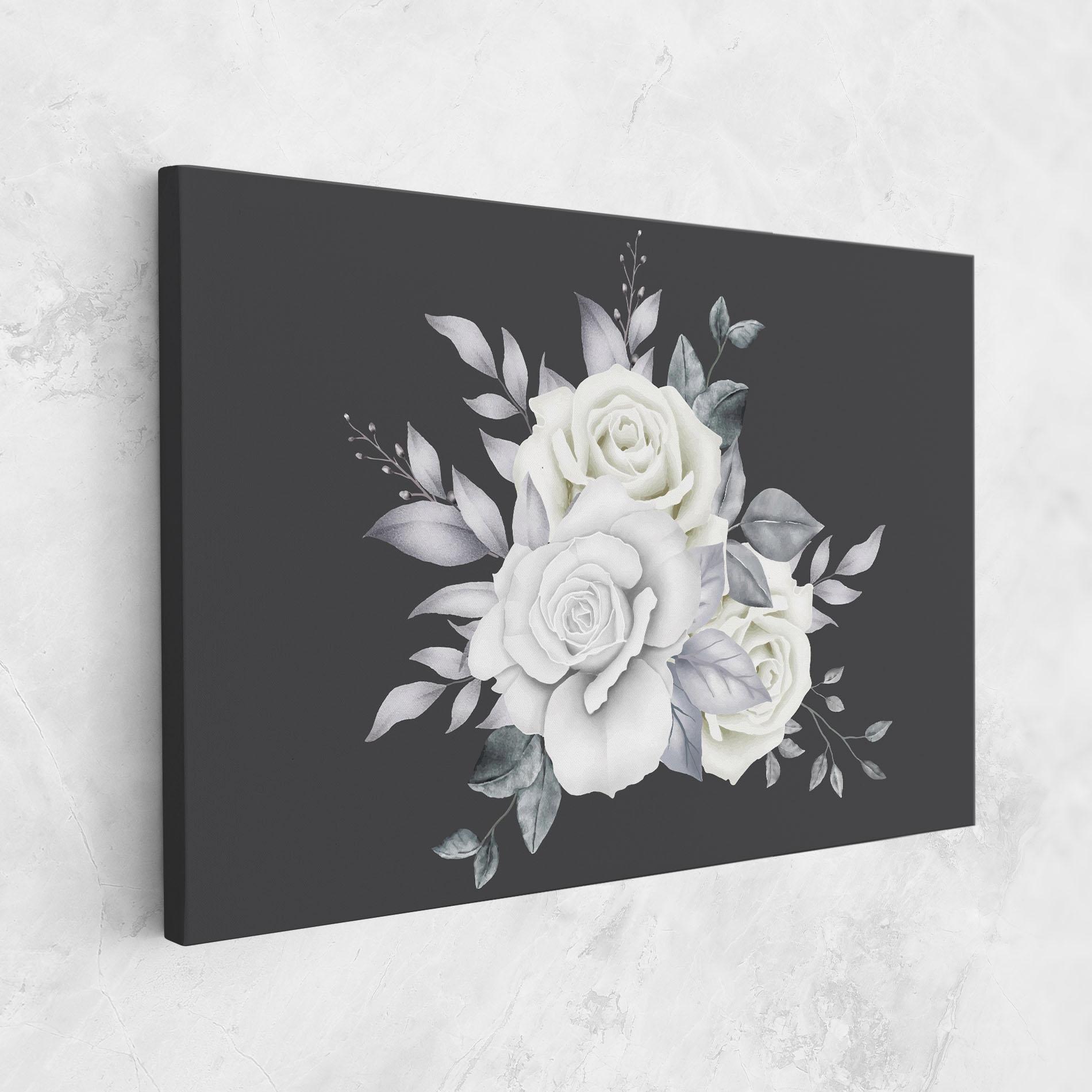 Leinwandbild White Grey Rose mockup 1