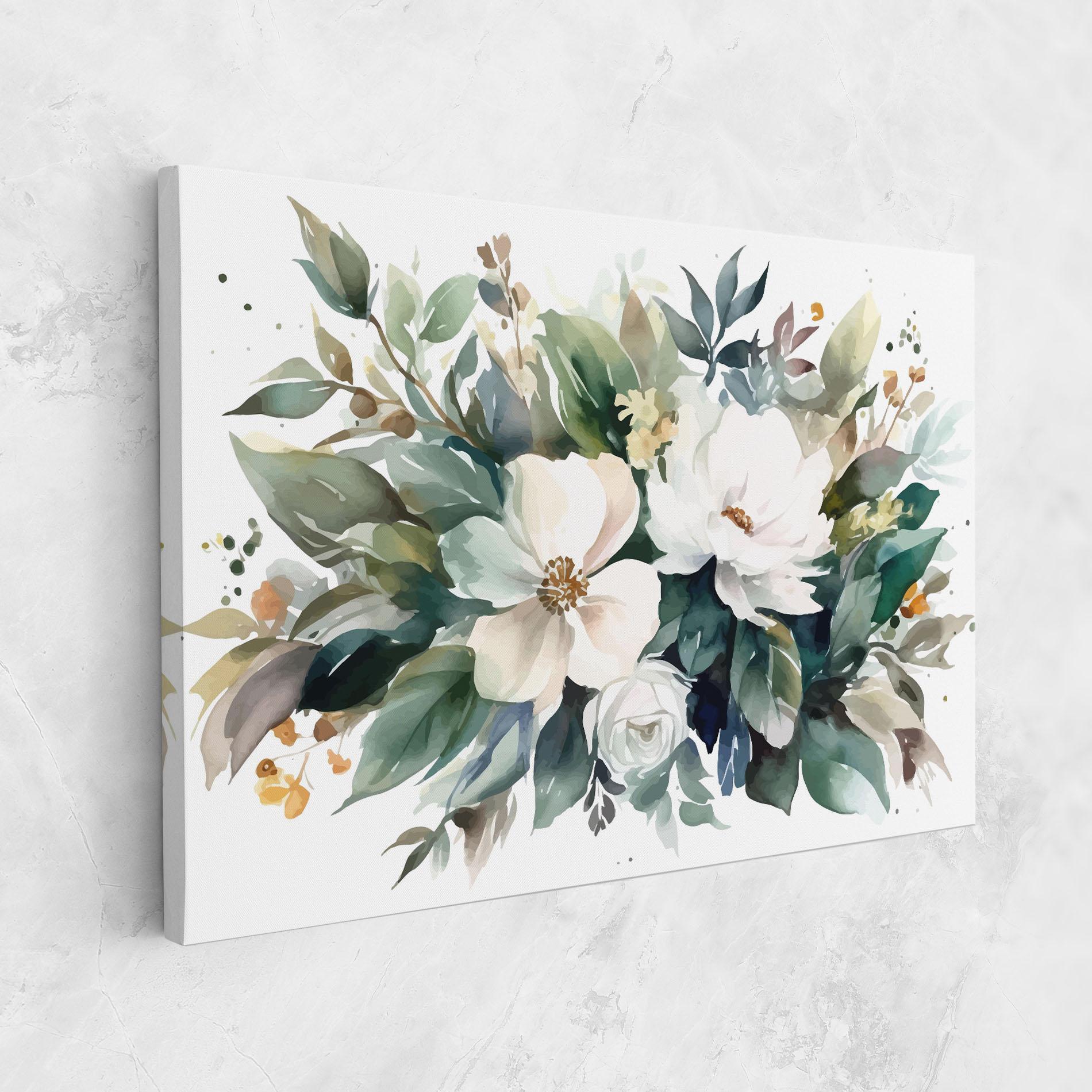 Leinwandbild White Rose Paint mockup 1