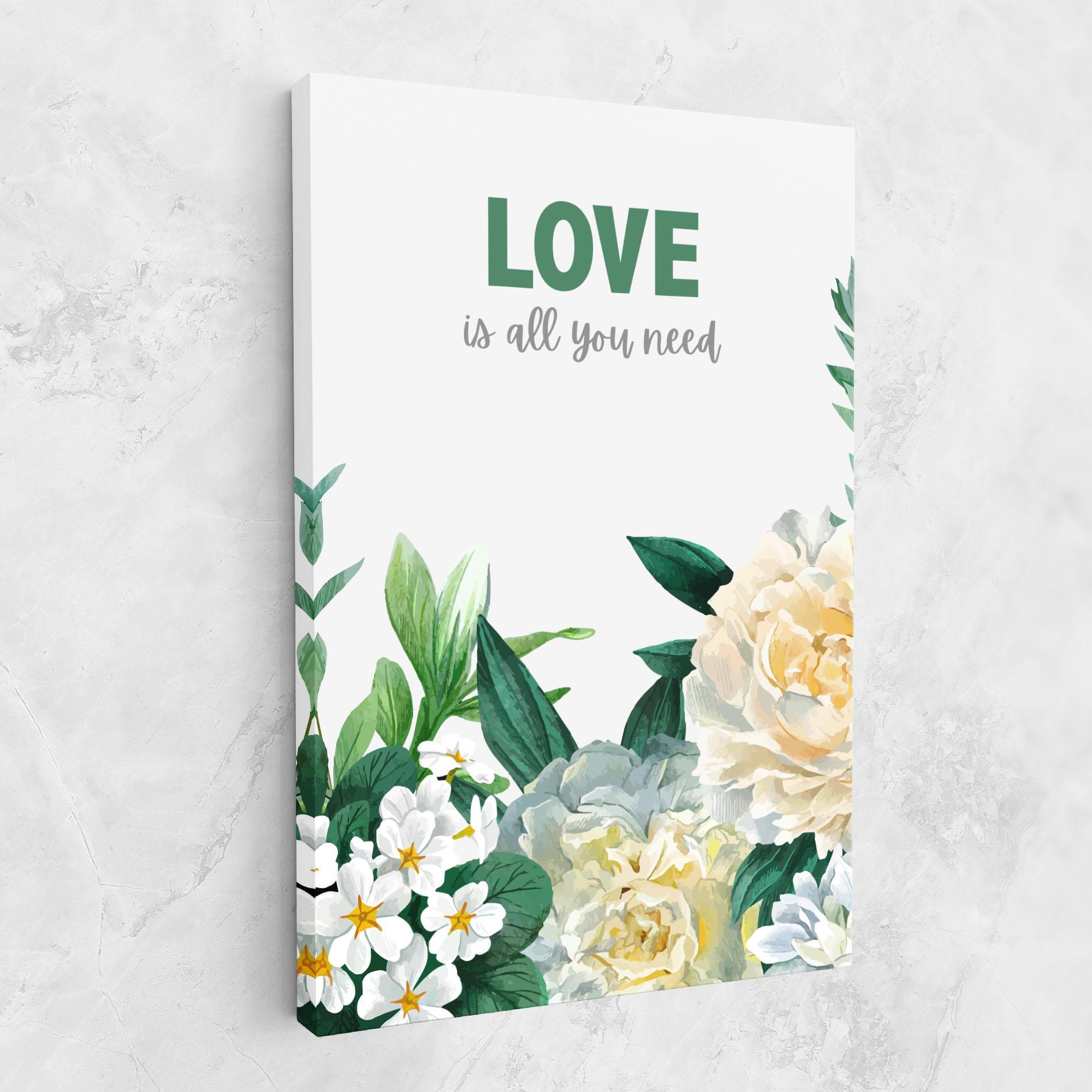 Leinwandbild Green Rose Love mockup 1