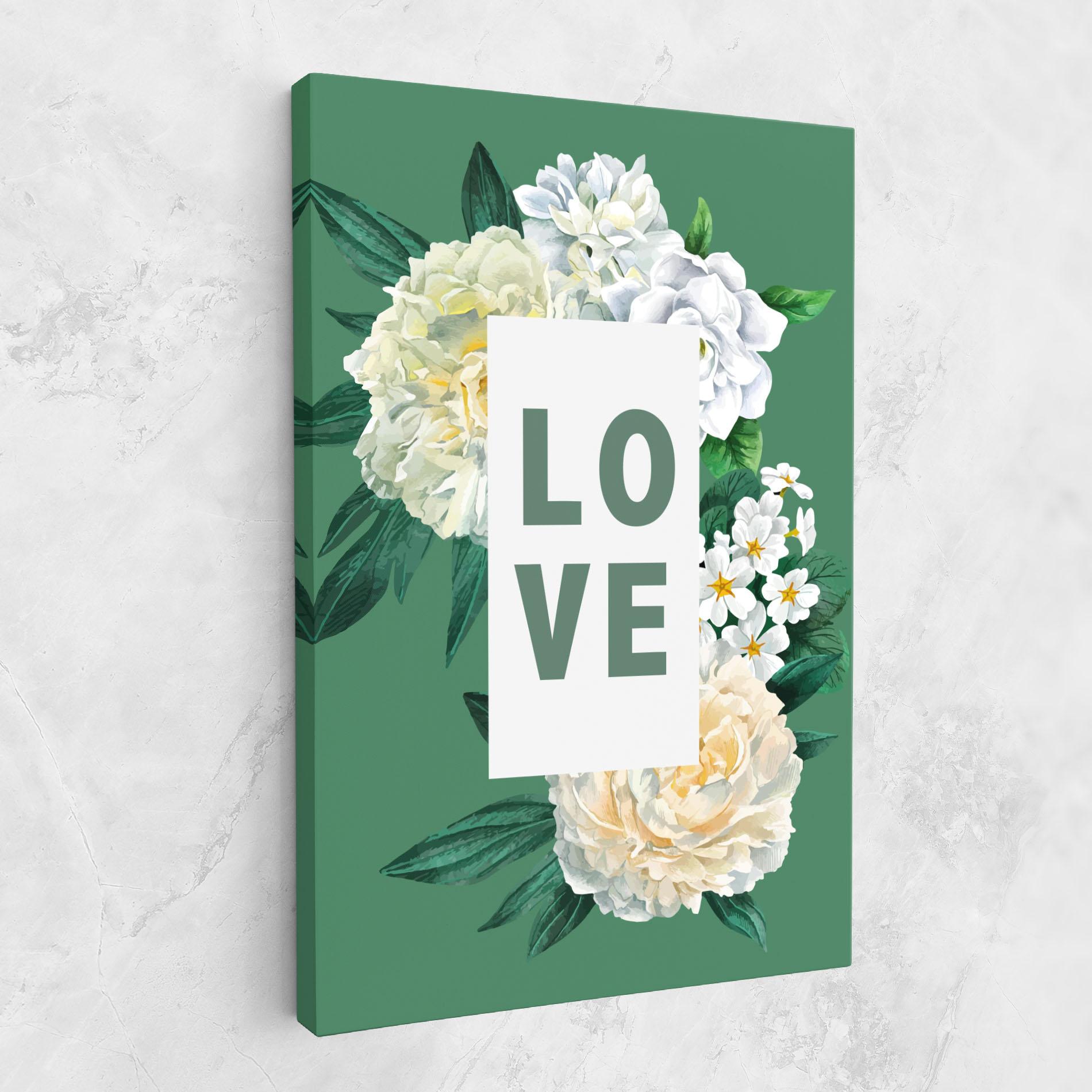 Leinwandbild Love Green Rose mockup 1