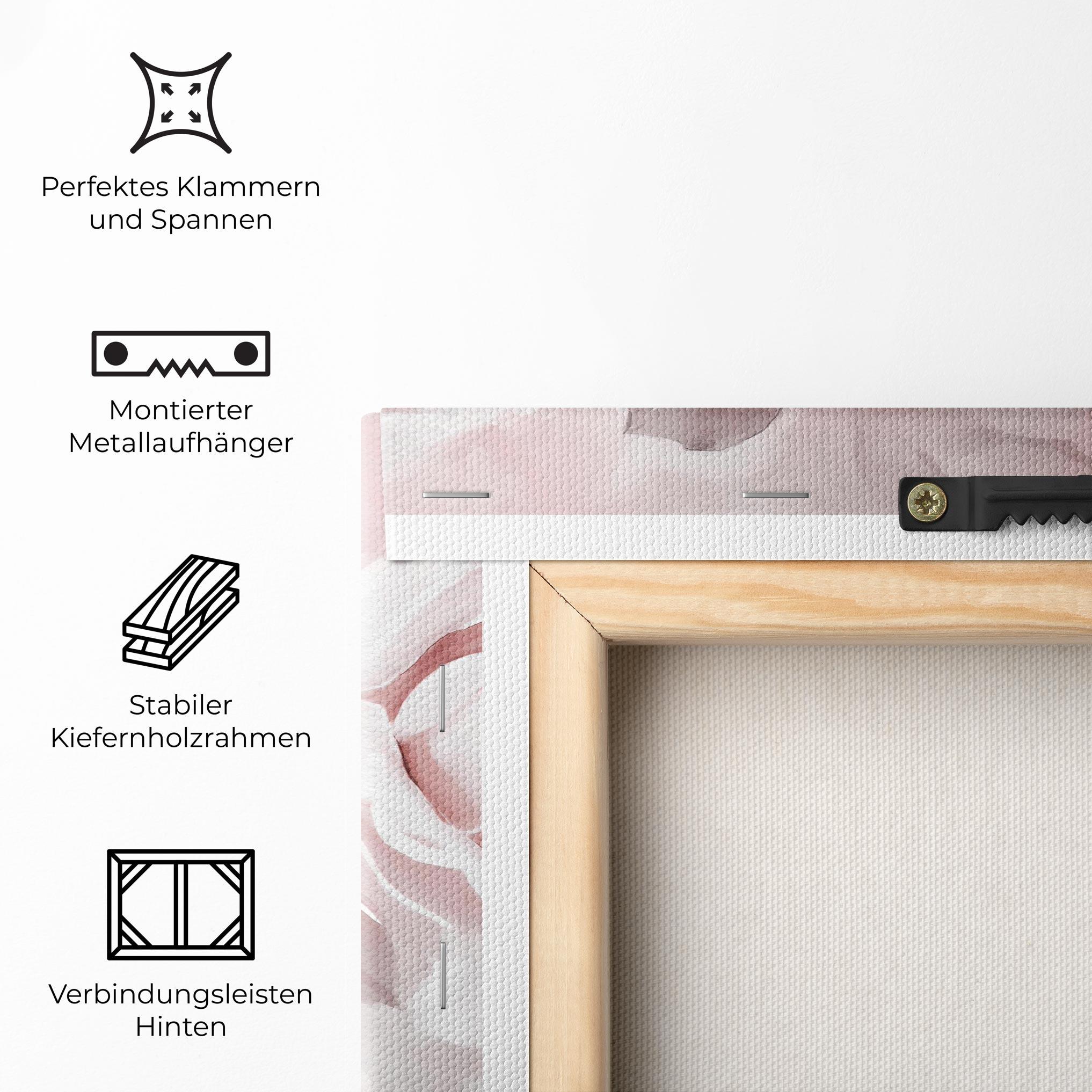 Leinwandbild Abstract Pink Flowers mockup 5