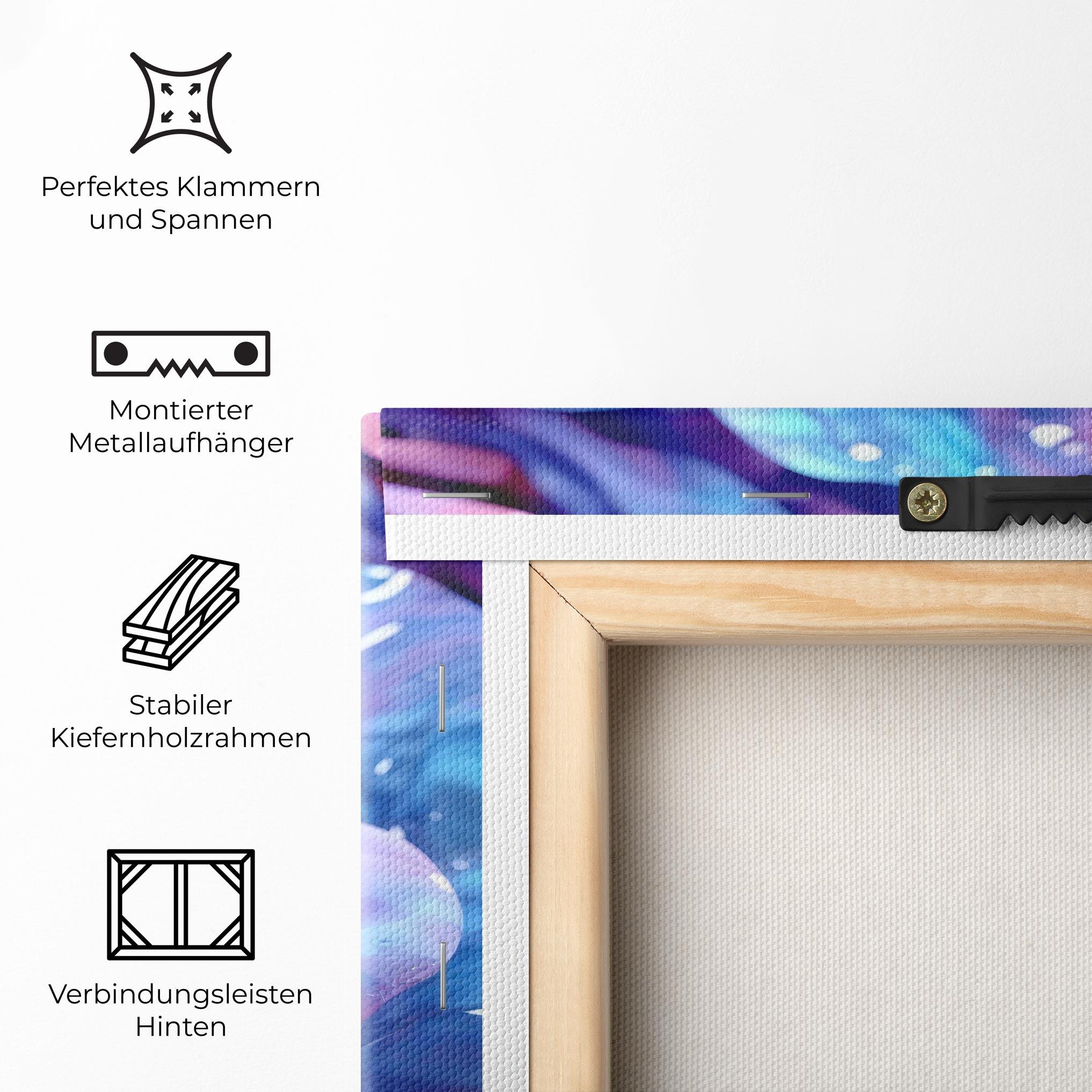 Leinwandbild Beautiful Blue Pink Rose mockup 5