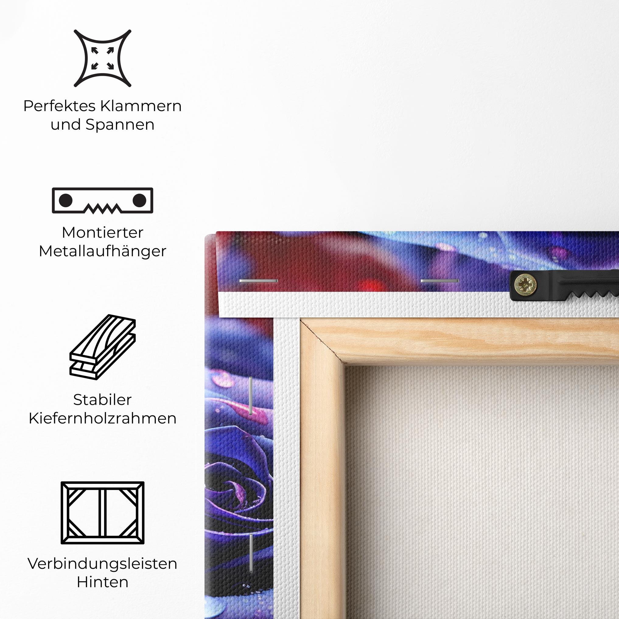 Leinwandbild Blue Purple Rose mockup 5
