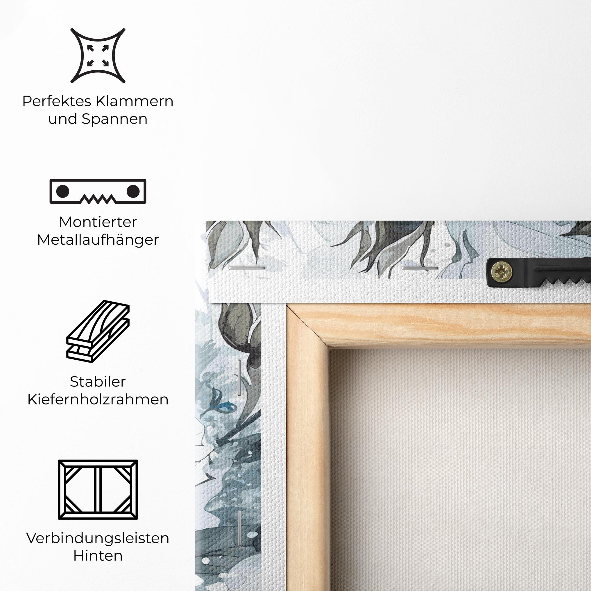 Leinwandbild Blue White Rose mockup 5