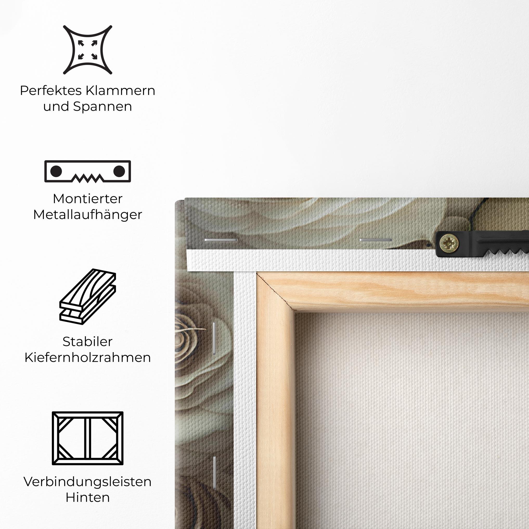 Leinwandbild Cream Roses Close Up mockup 5