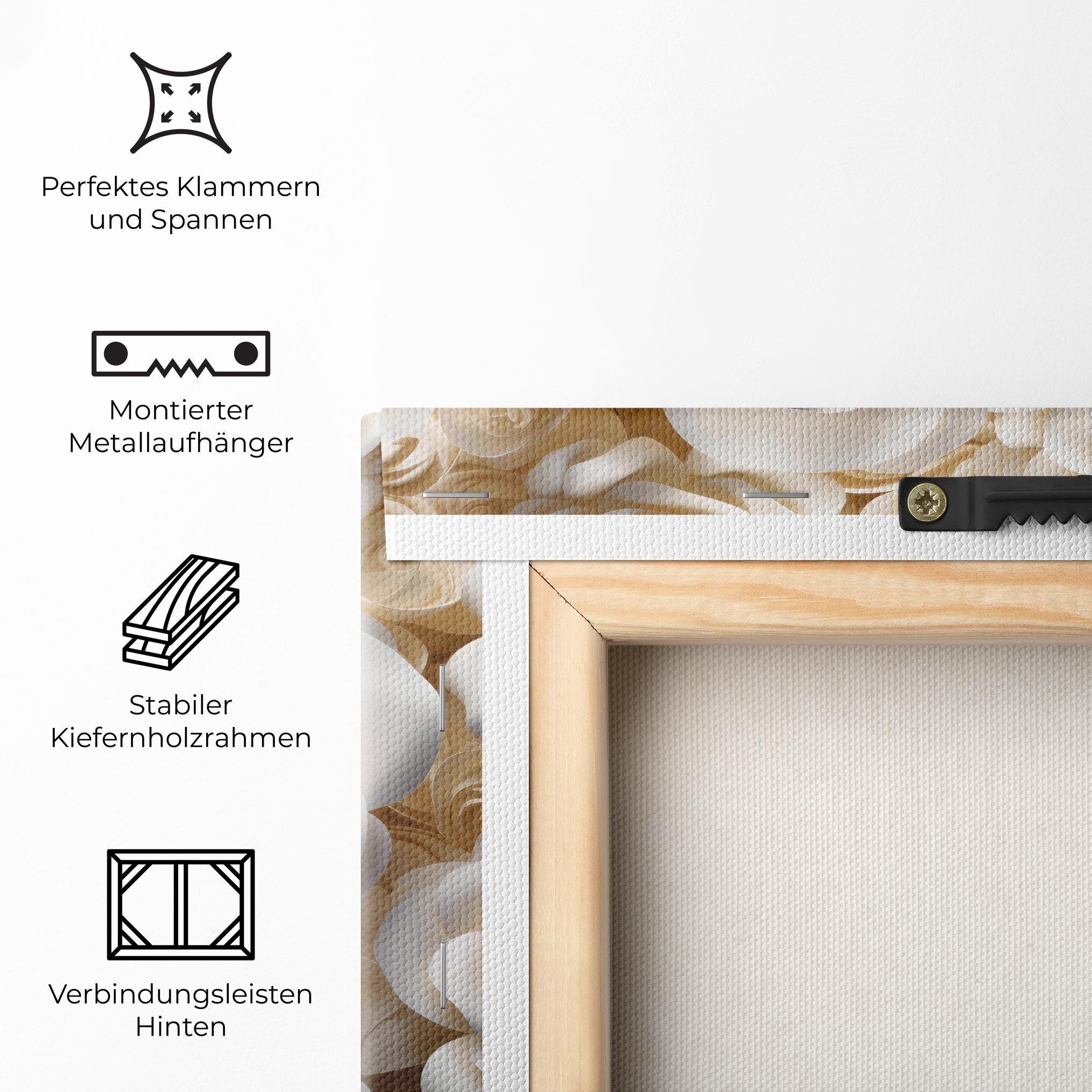 Leinwandbild Cream Roses Wall mockup 5