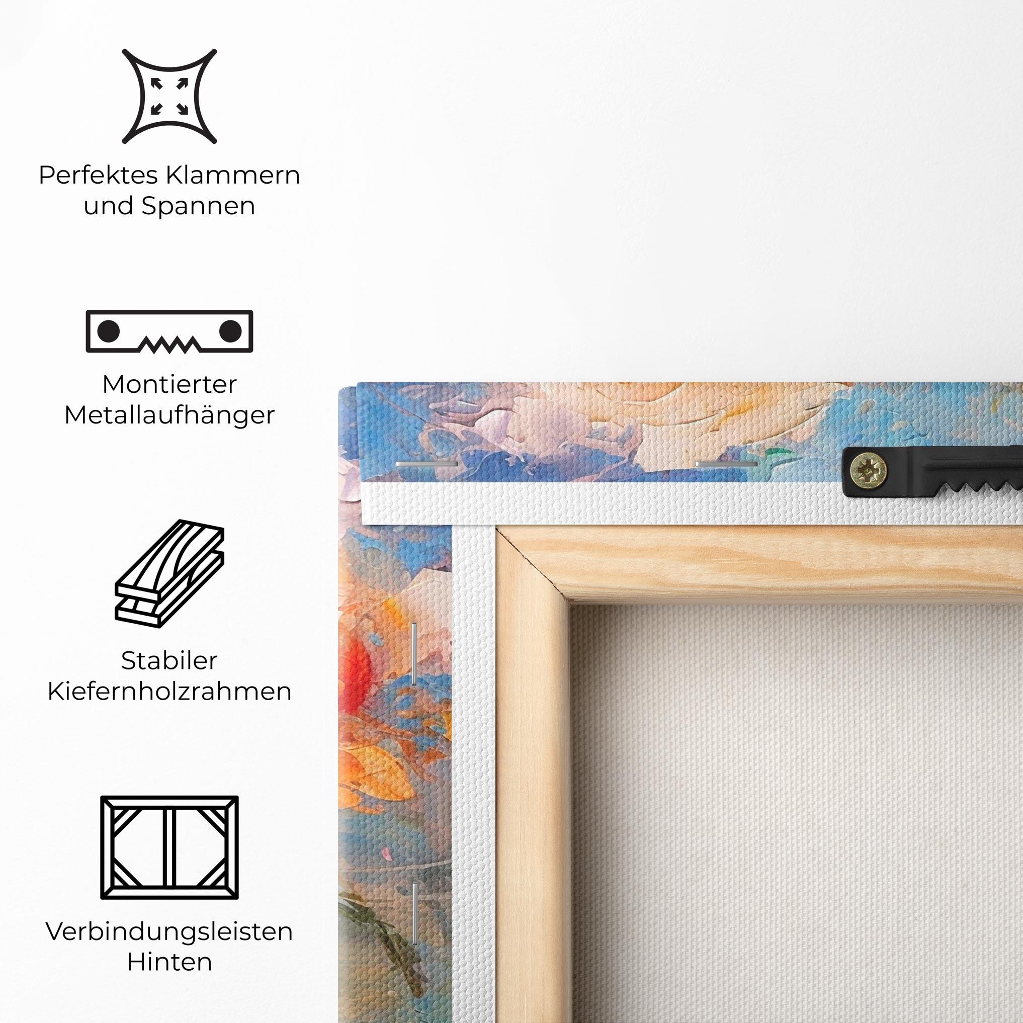 Leinwandbild Light Orange Rose Painting mockup 5