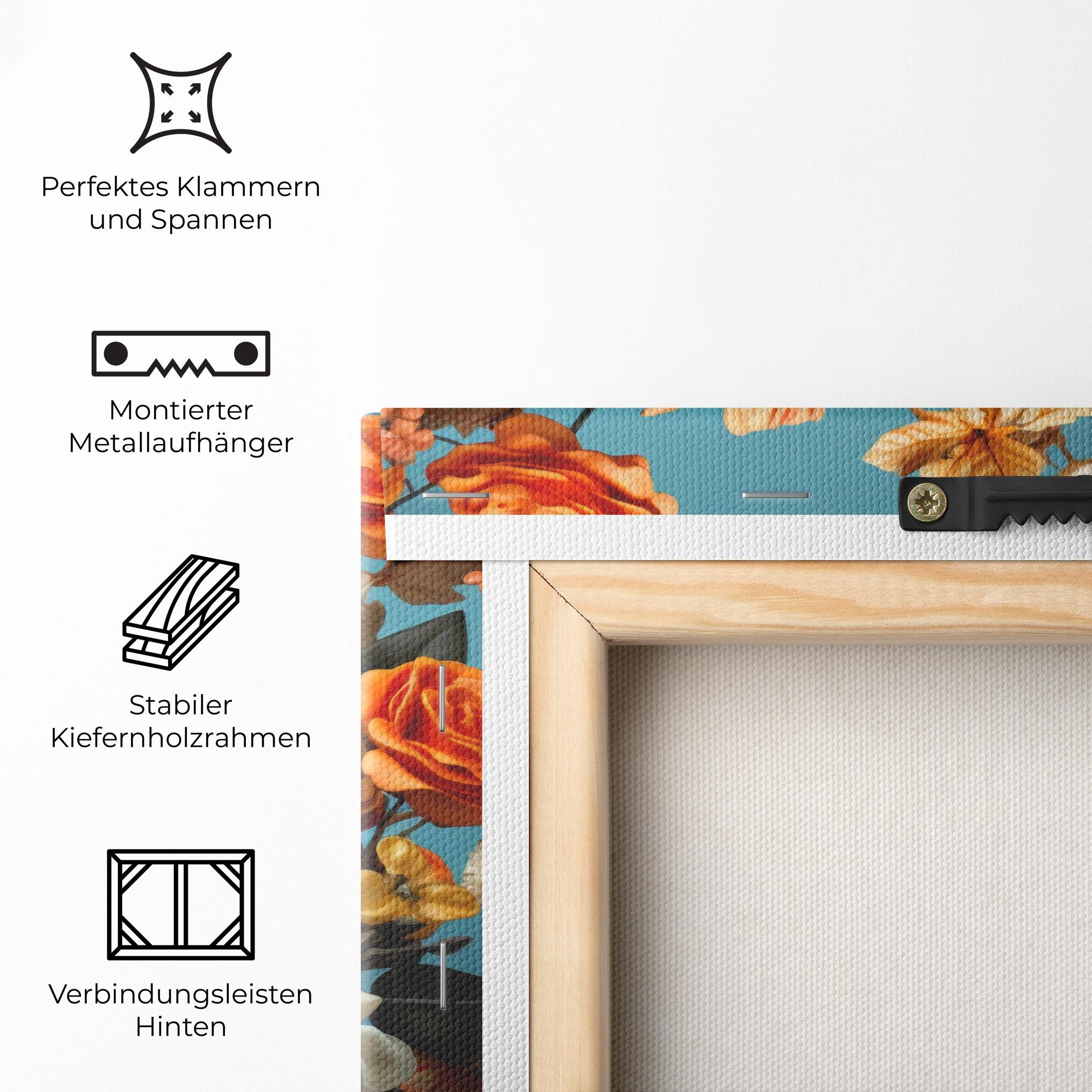 Leinwandbild Orange Cream Rose mockup 5