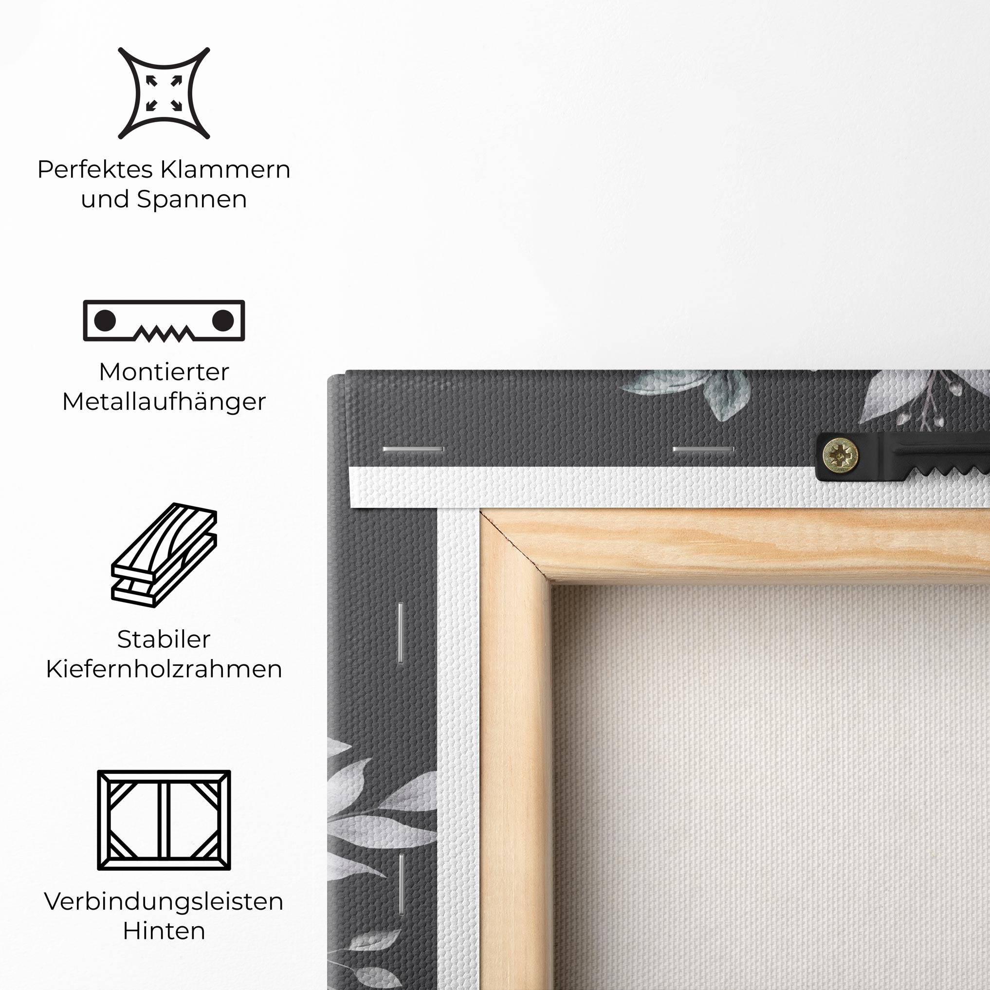 Leinwandbild White Grey Rose mockup 5