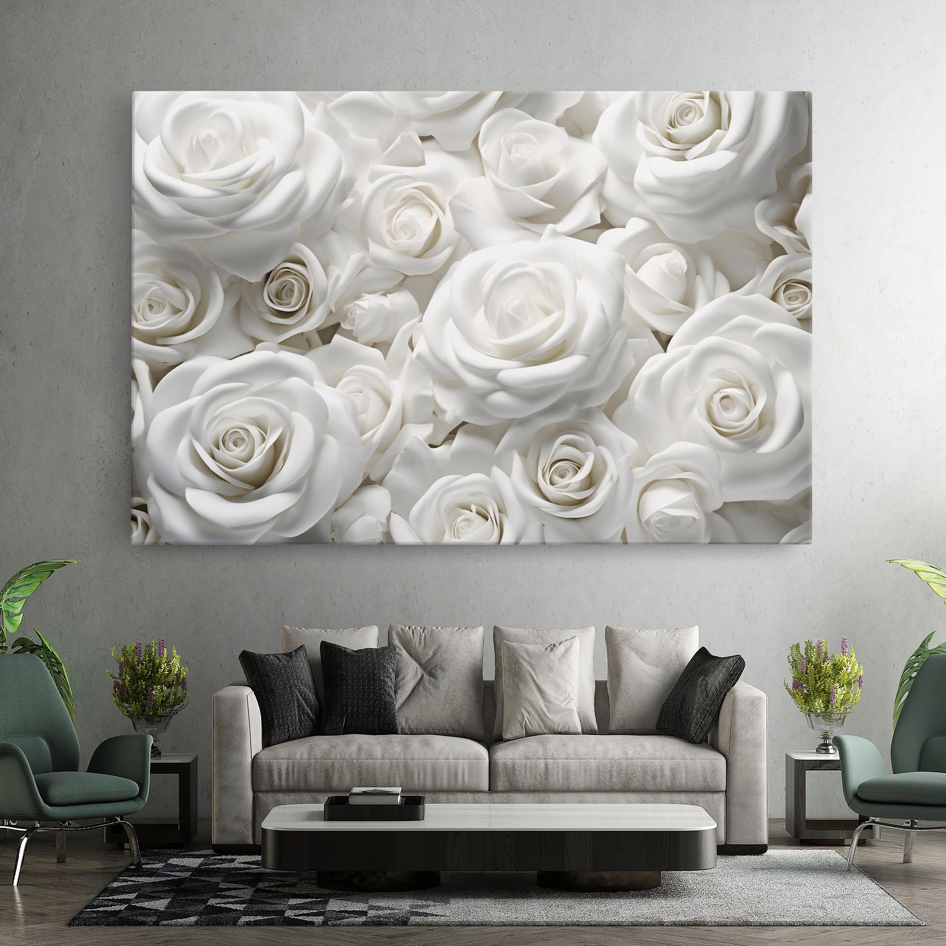 3d White Roses mockup 7