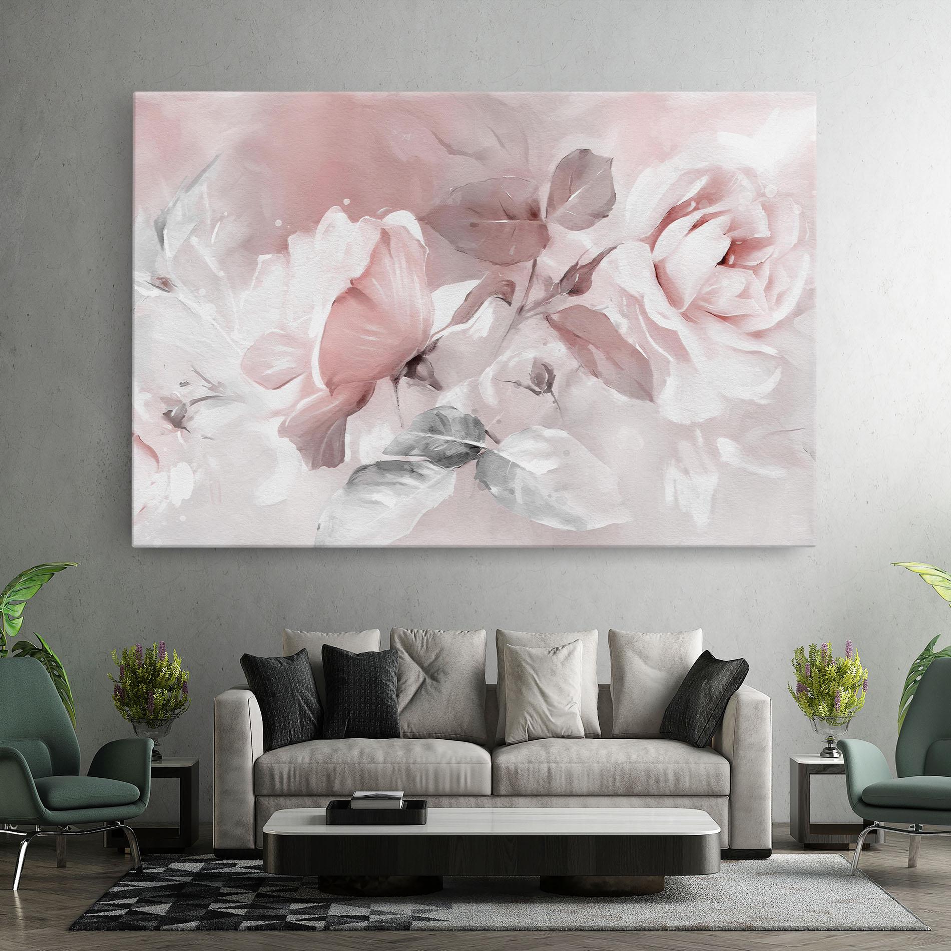Leinwandbild Abstract Pink Flowers mockup 7