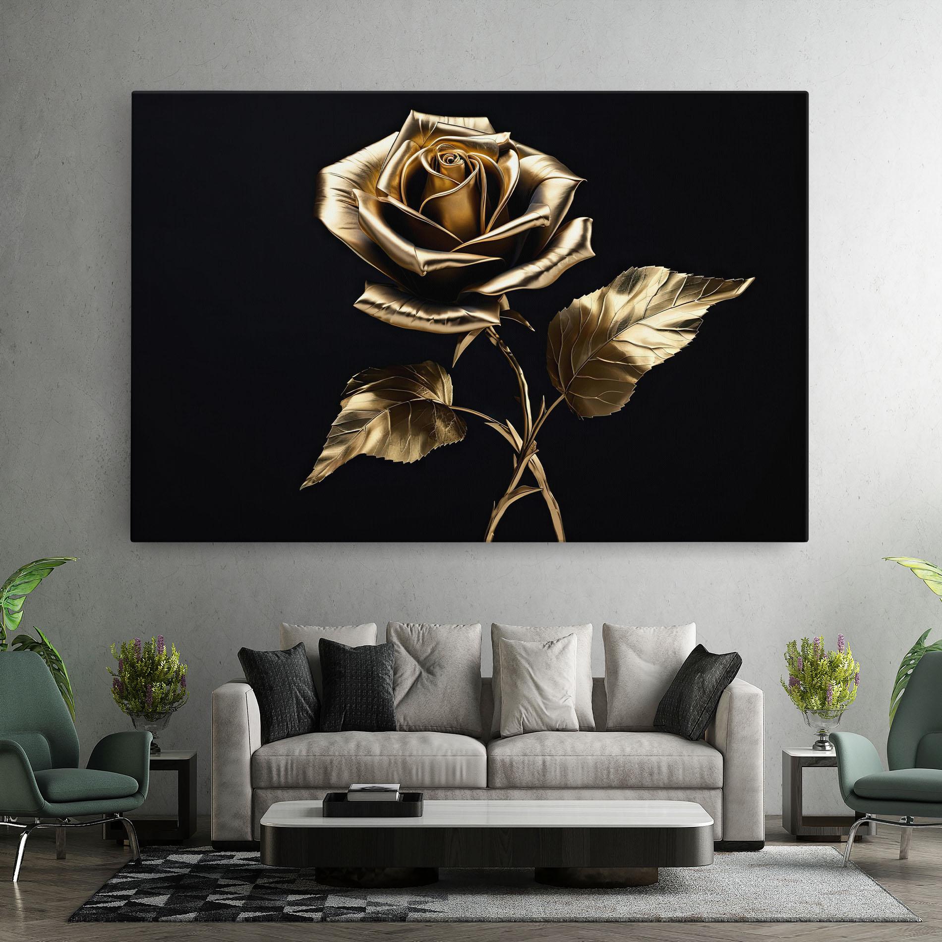 Leinwandbild Beautiful Golden Rose mockup 7